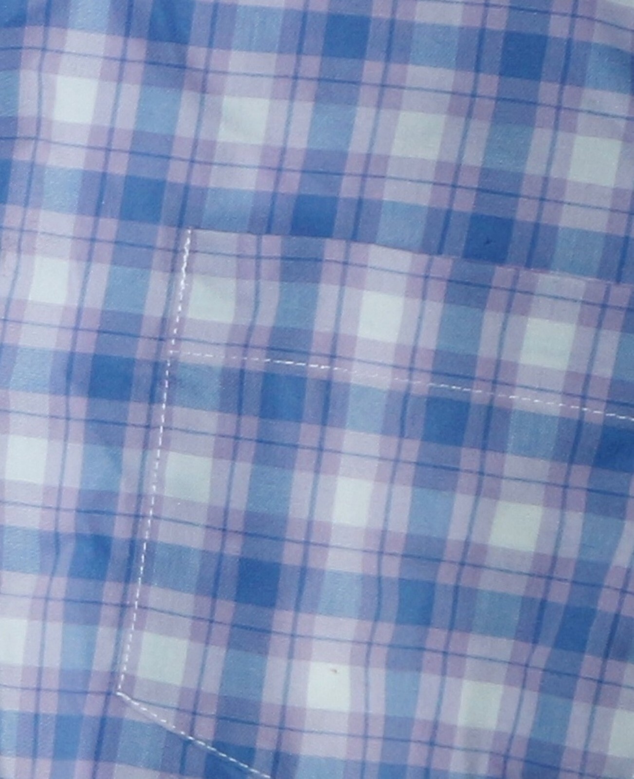 L.L. BEAN Blue Plaid Shrt Slve Ctn Blse One Pckt 46 In Chst 28 In Lng Sz XL EXC