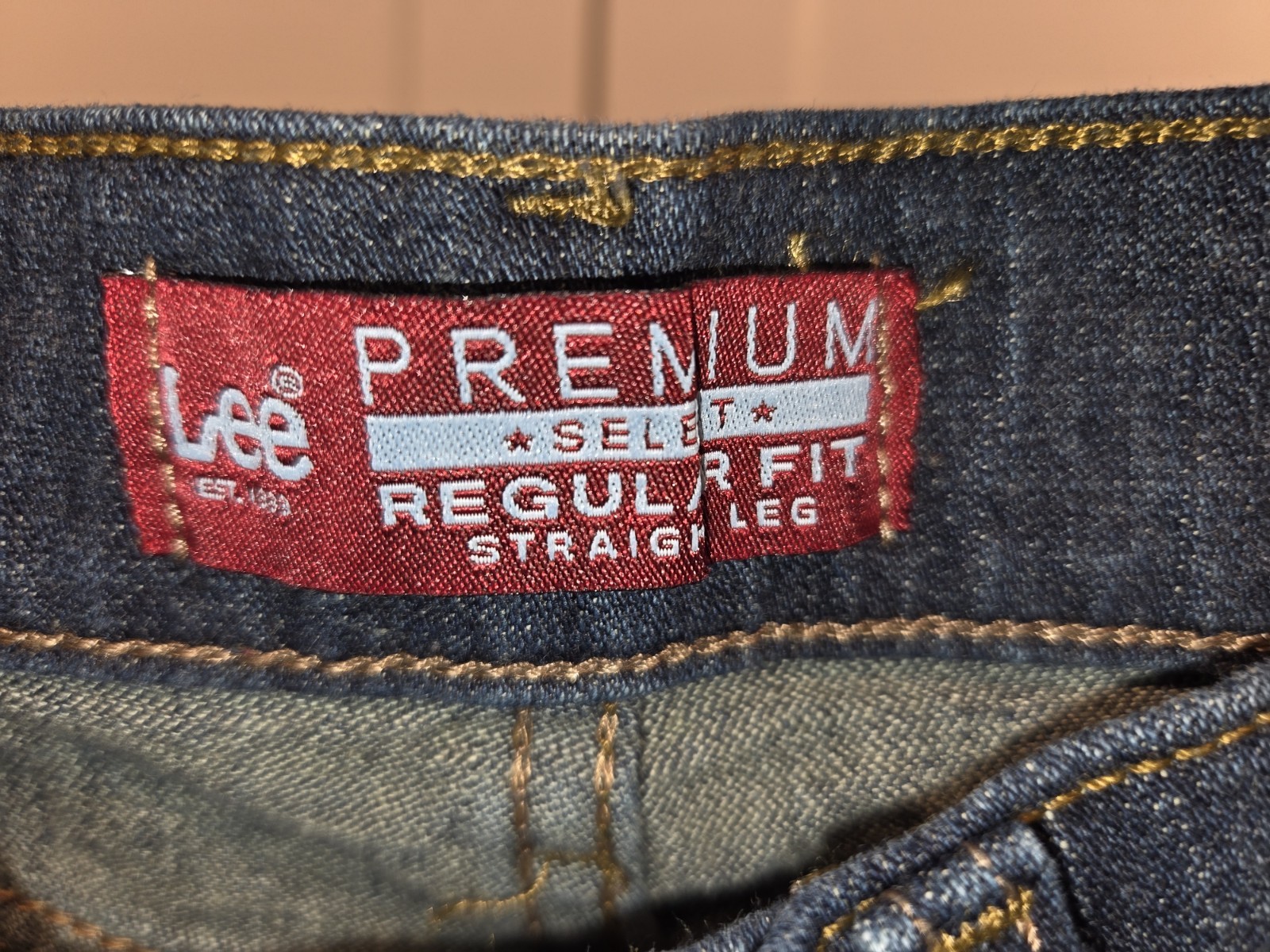 Lee Premium Regular Fit Straight Leg Blue Men Jean Cotton Blend 29 X 32