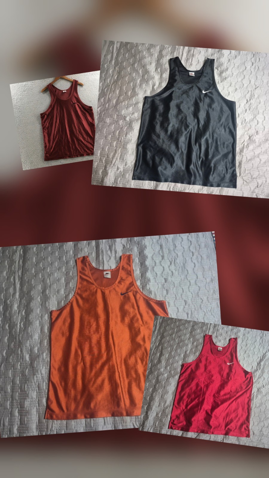 Lot Of 4 Vintage 90s Nike Basketball Jerseys Tank Top Large Satin Silky Shiny