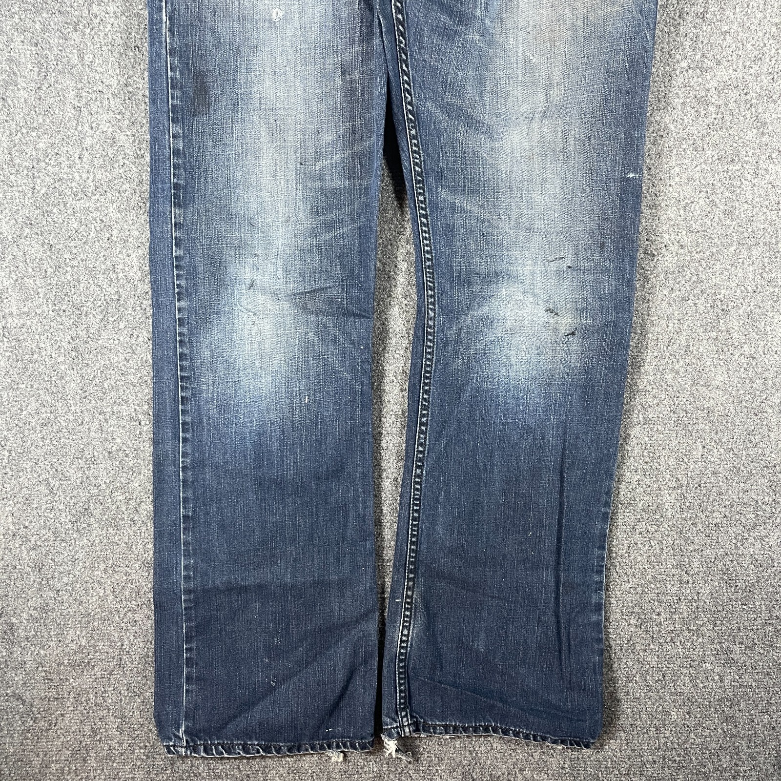 Levis 527 Bootcut Mens 34×34 Blue Jeans Distressed Vintage Y2K Grunge Western