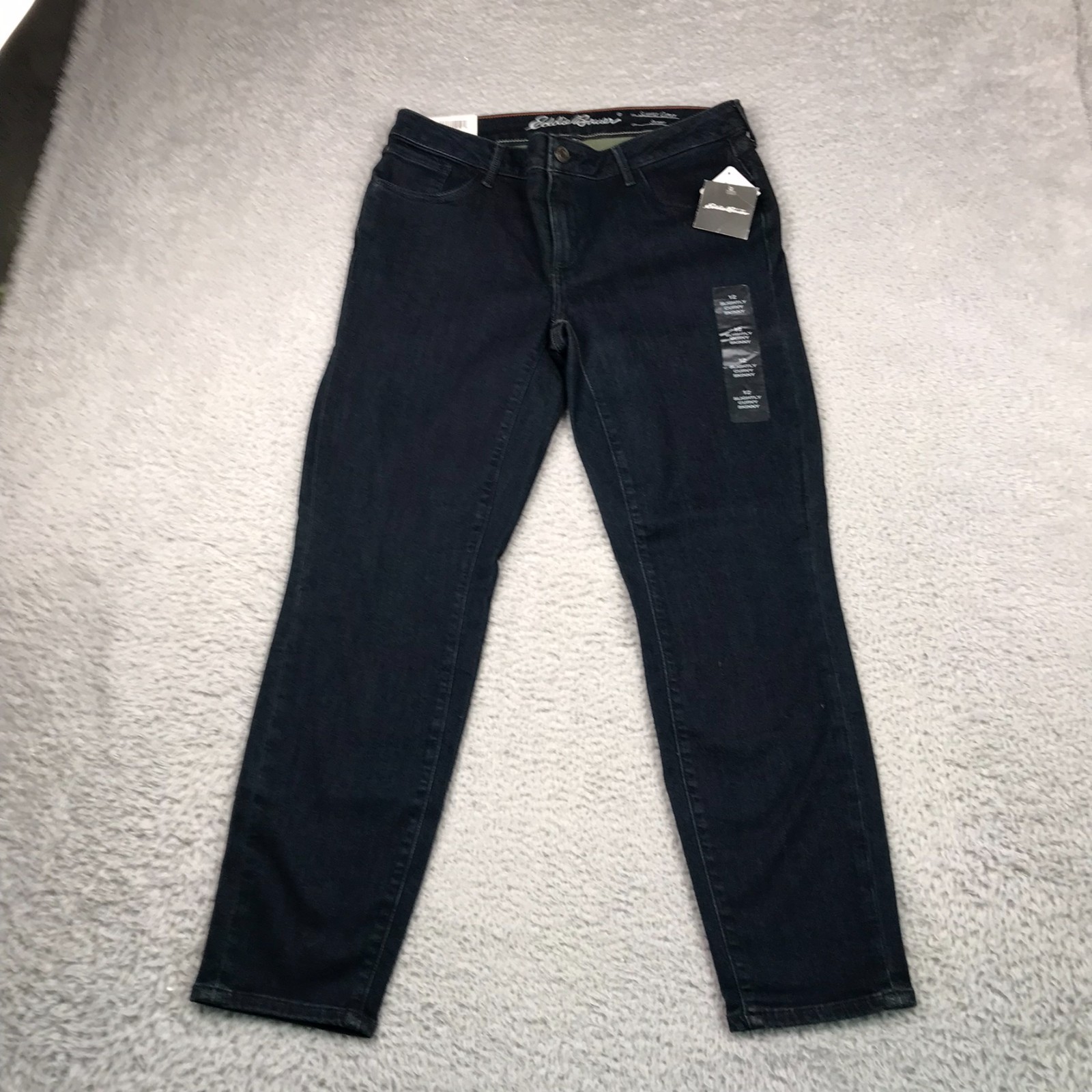 Eddie Bauer Jeans Womens 12 (33×27) Blue Slightly Curvy Skinny Stretch Denim NEW