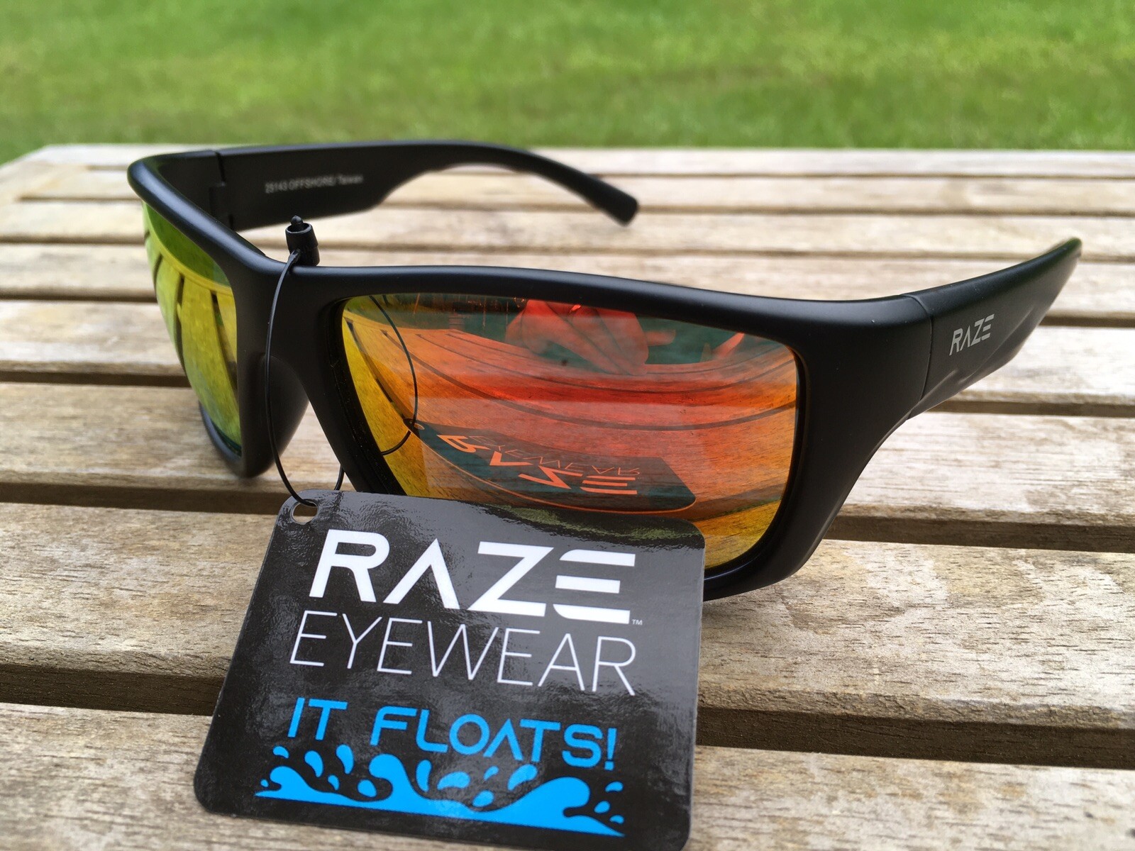 RAZE Eyewear Sunglasses Offshore floating polarized fishing black mirrored A1
