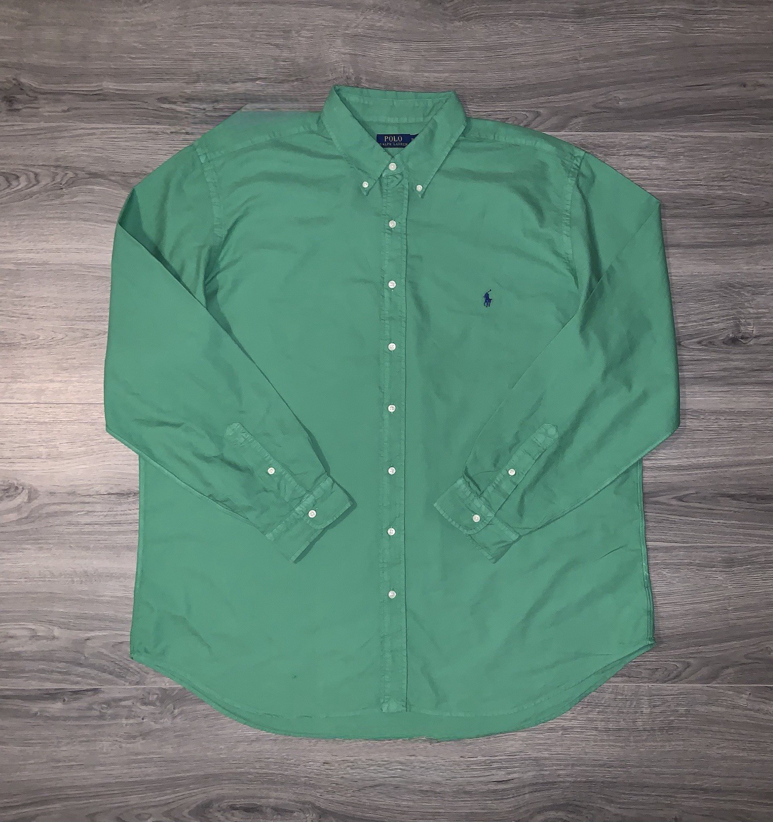 Polo Ralph Lauren Classic Fit Garment-Dyed Oxford Shirt Green Big Tall Size 6XB