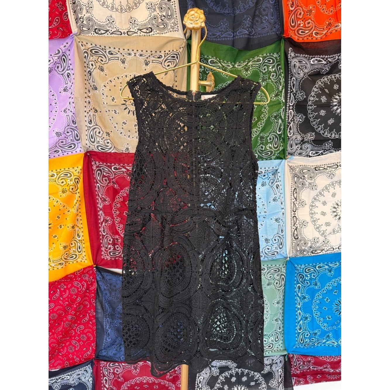 Altar’d State Black Crochet Mini Dress