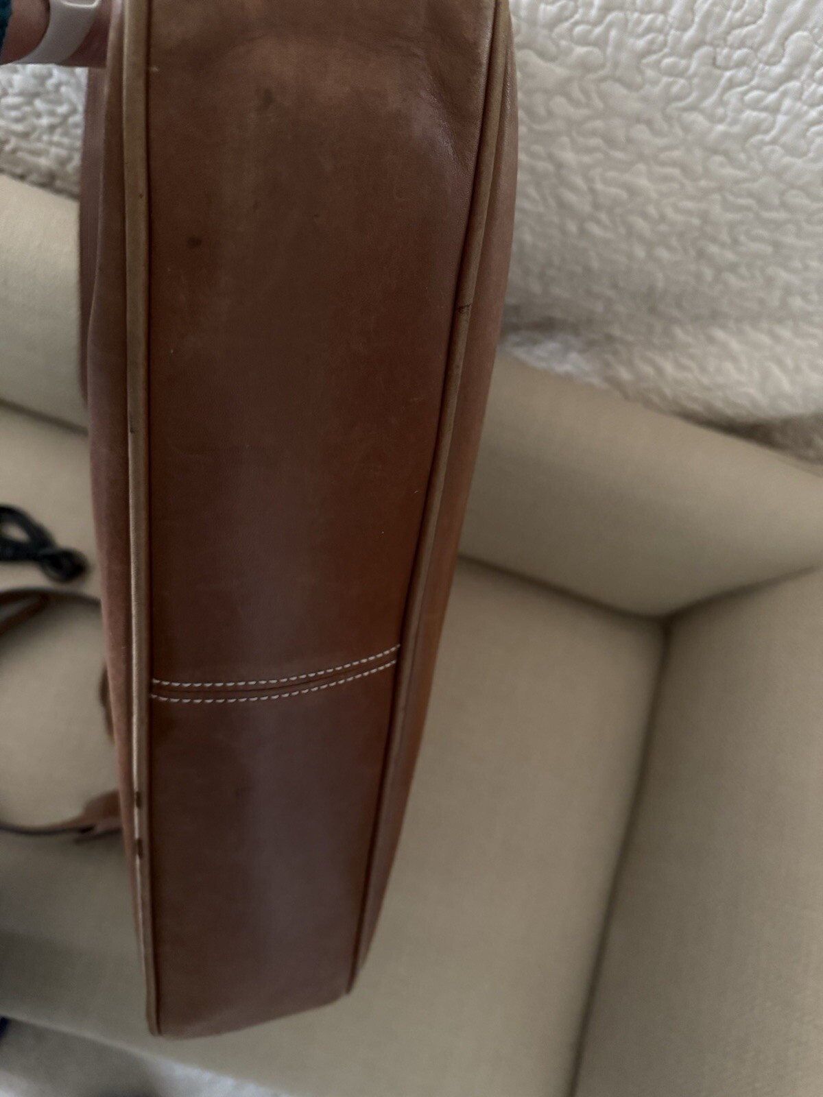 COACH leather brown shoulder bag briefcase laptop bag gently used as shown