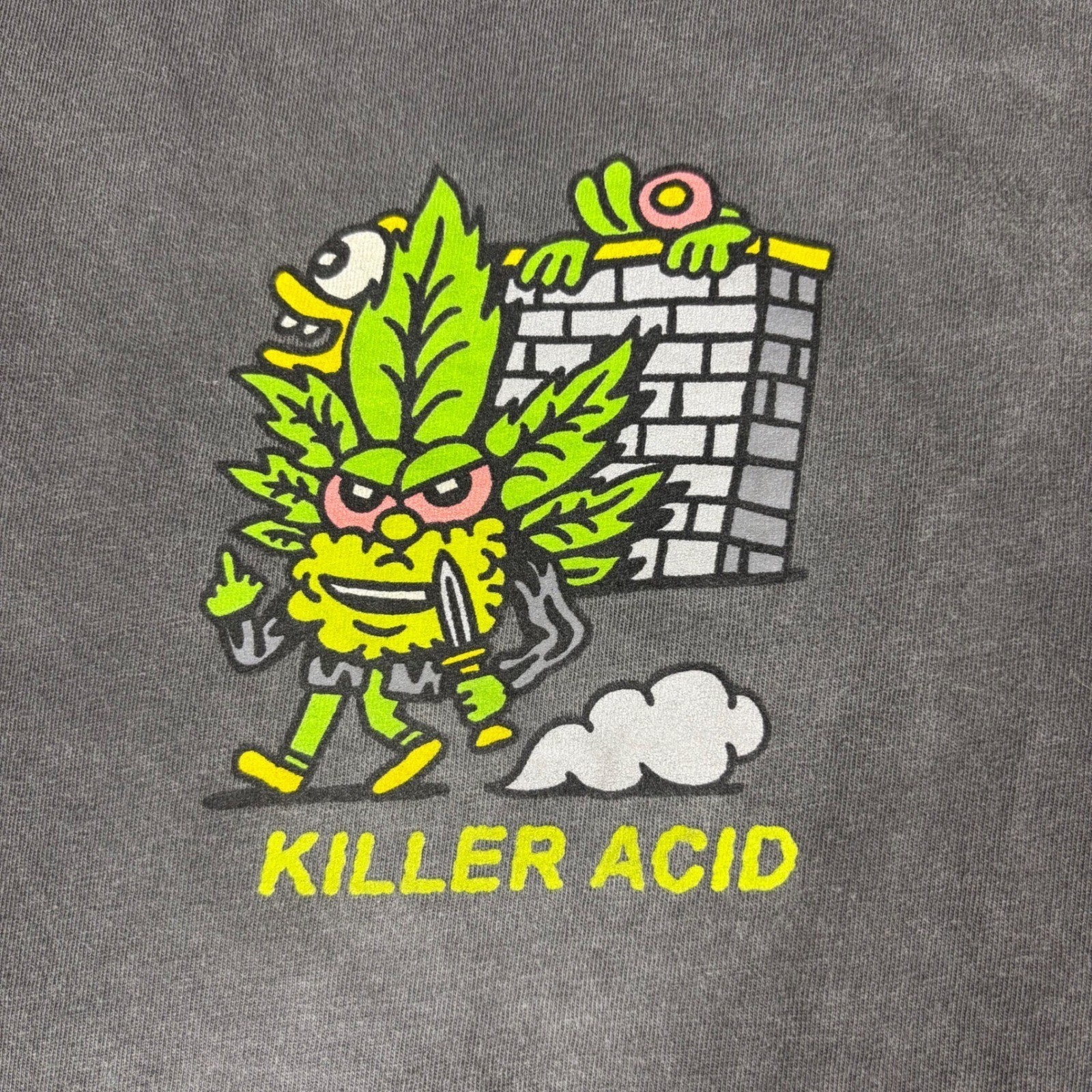 Killer Acid T Shirt Mens Large Gray Dangers of Marijuana Graphic Stoner Tee Weed