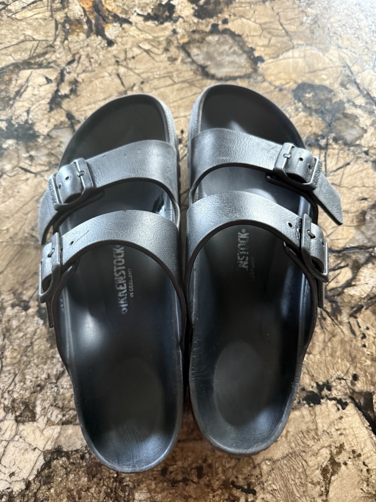 Birkenstock Size 41 Arizona Essentials EVA Sandals Black Adjustable