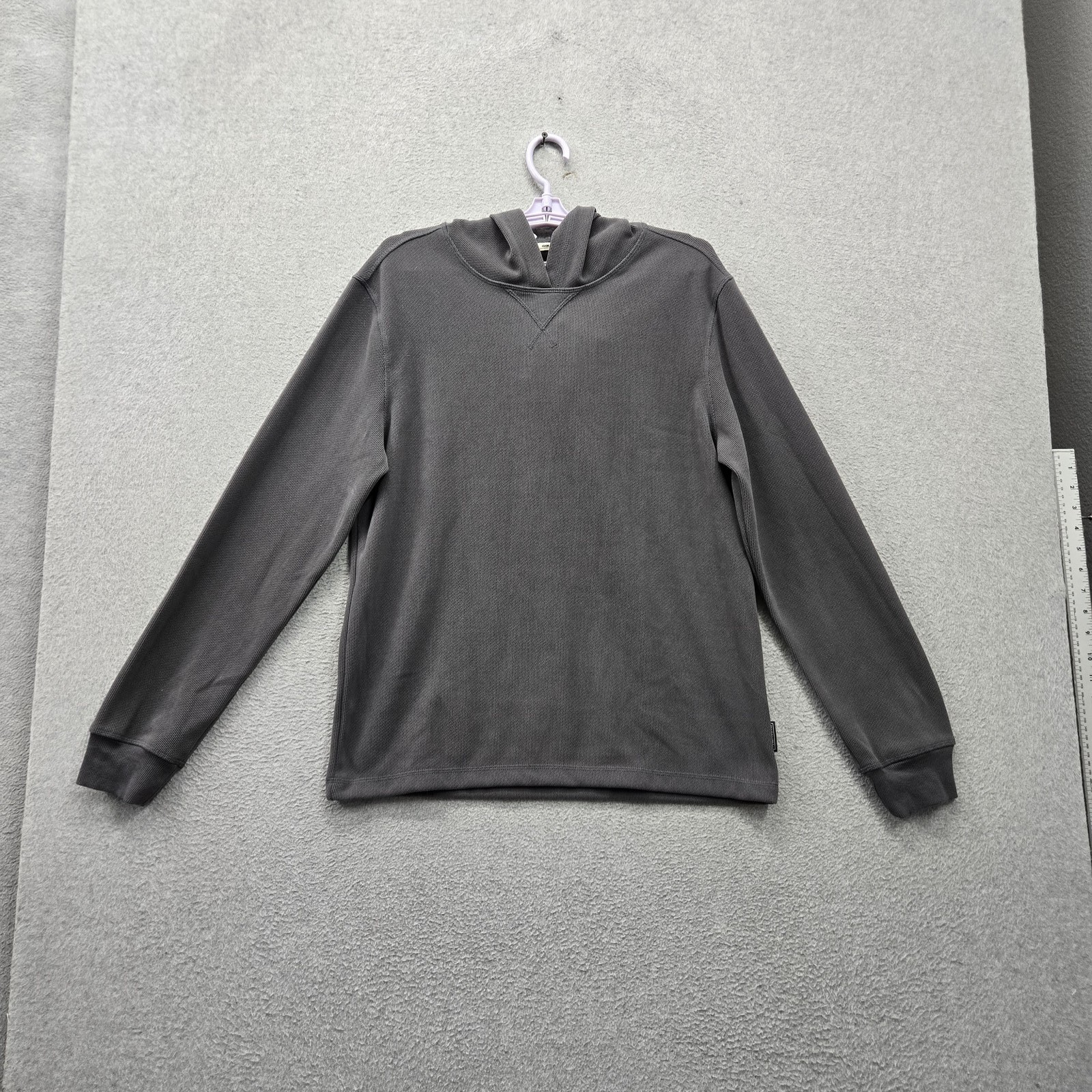 Eddie Bauer Men Hoodie M Gray Textured Lounge Long Sleeve Pullover Casual NWT