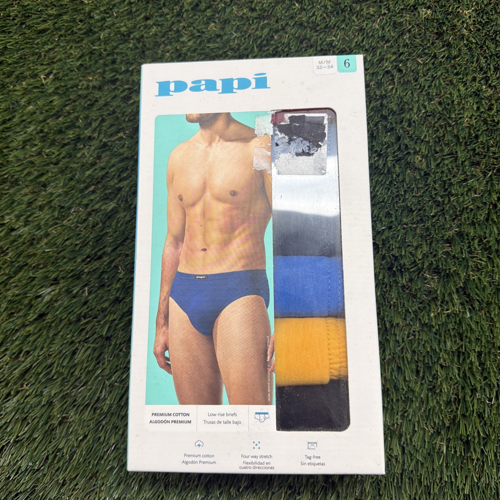 Papi Mens Low Rise Briefs Size Med 32-34 Underwear 6 Pairs Premium Cotton New