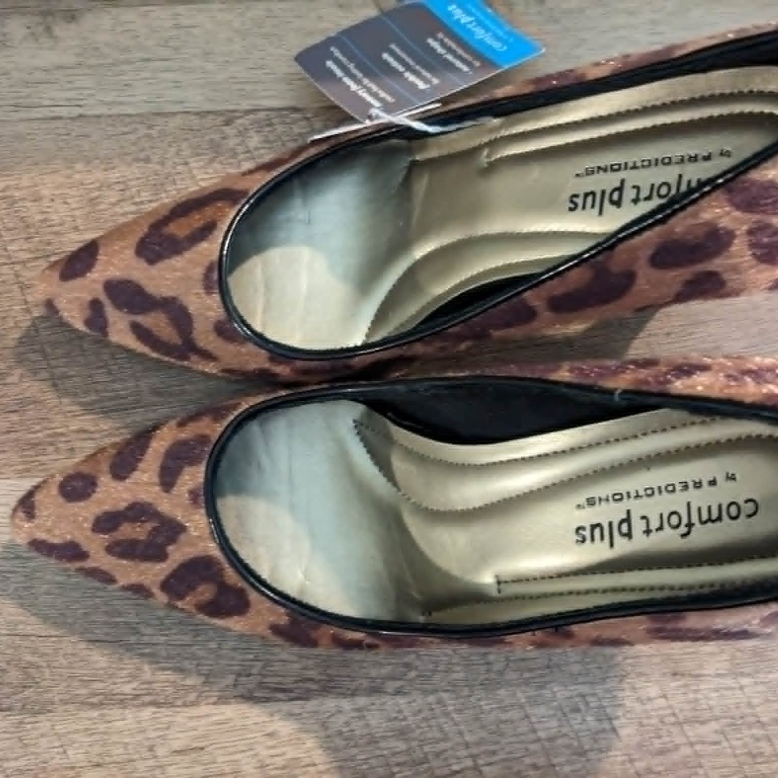 Comfort Plus Faux Calf Hair Leopard Print Memory Foam 2 inch Pumps size 5 – NWT
