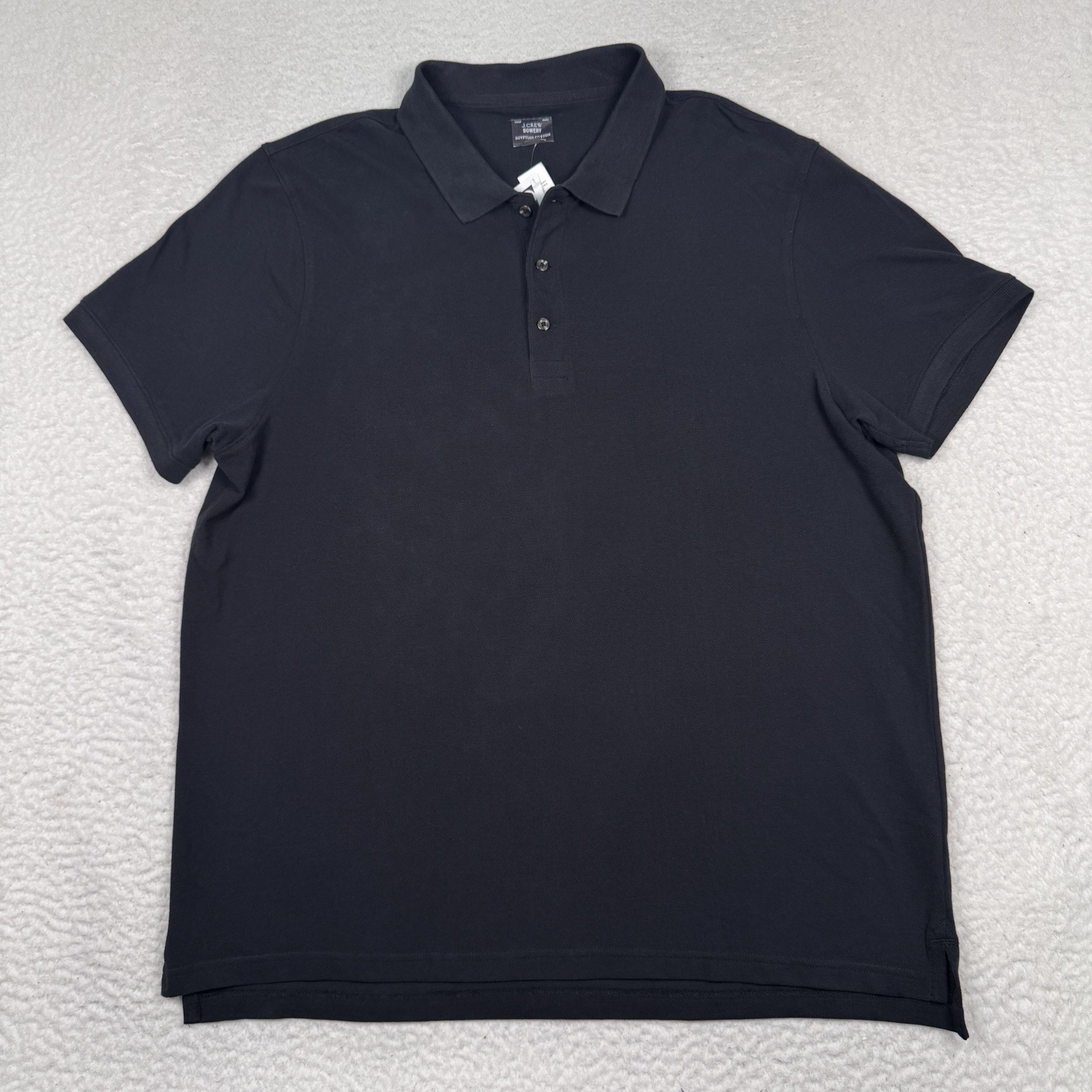 J.CREW Men’s Bowery Egyptian Cotton Black Pique Polo Shirt 2XL AU884 NWT