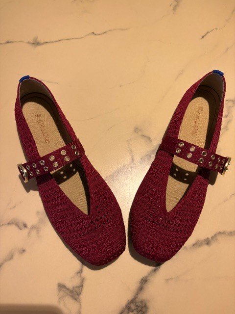 ROTHY’S The Max Buckle Mary Jane – Wine Red Women’s Size US 10.5
