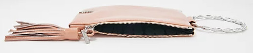 Thacker Nolita Women’s Patent Leather Clutch w/ Twisted Ring Handle Vintage Rose
