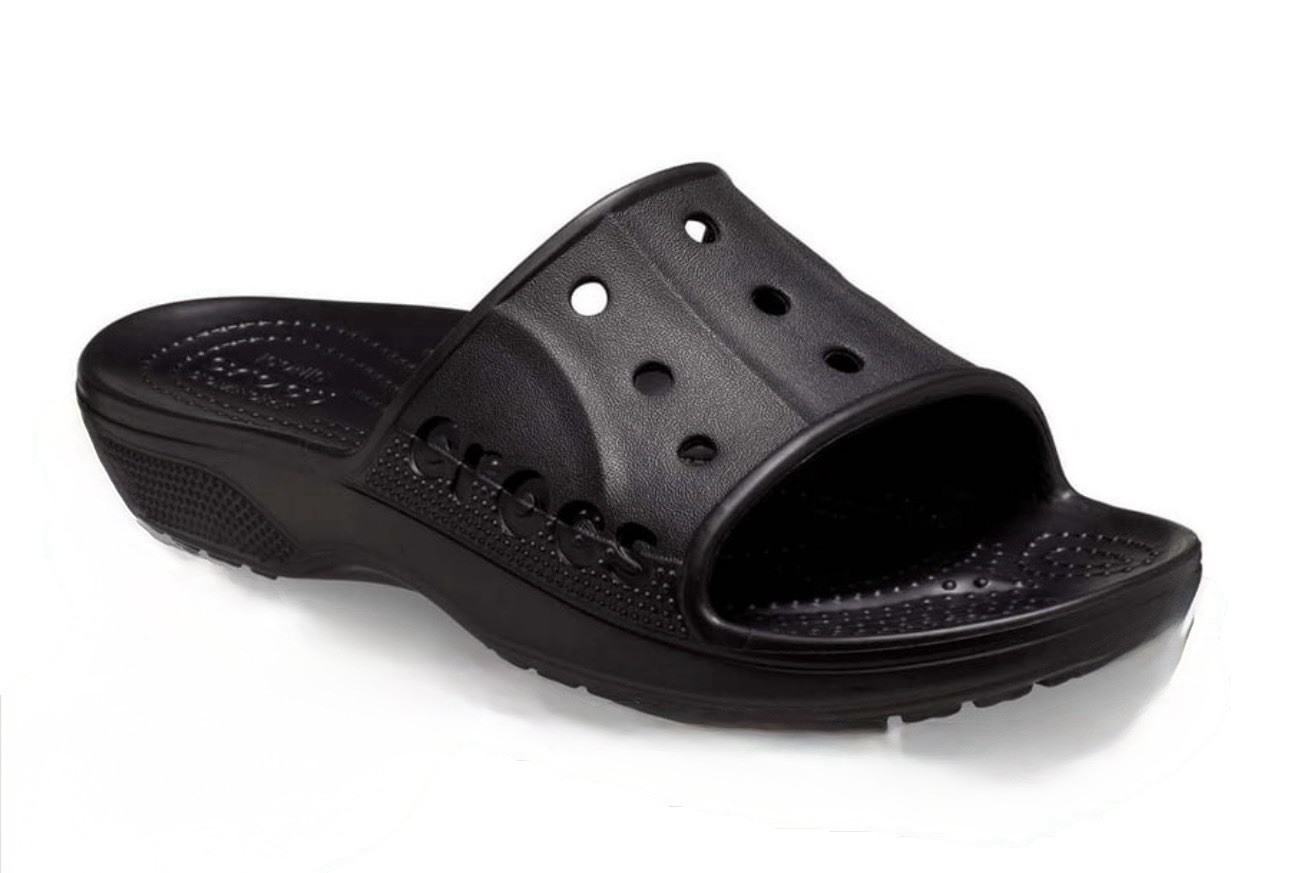 CROCS Unisex Baya Slide Sandals Black Size Men 5 Women 7