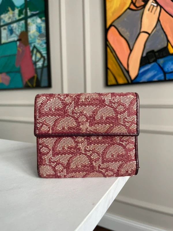 Christian Dior vintage Trotter wallet Burgundy
