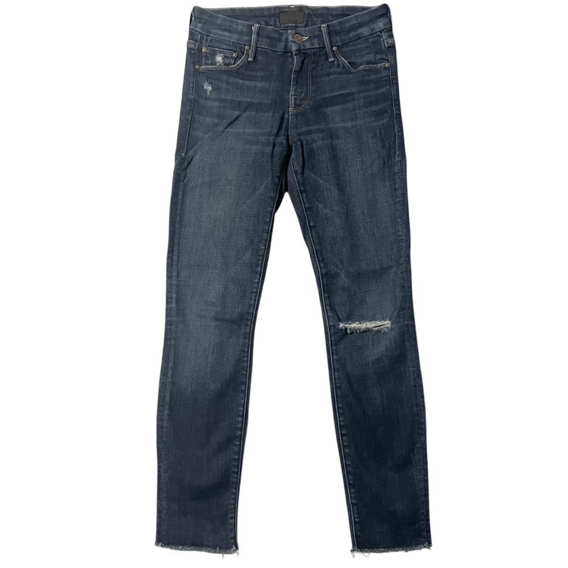 MOTHER Jeans Looker Ankle Fray Partner In Crime 25 (26” Inseam) Distress Stretch