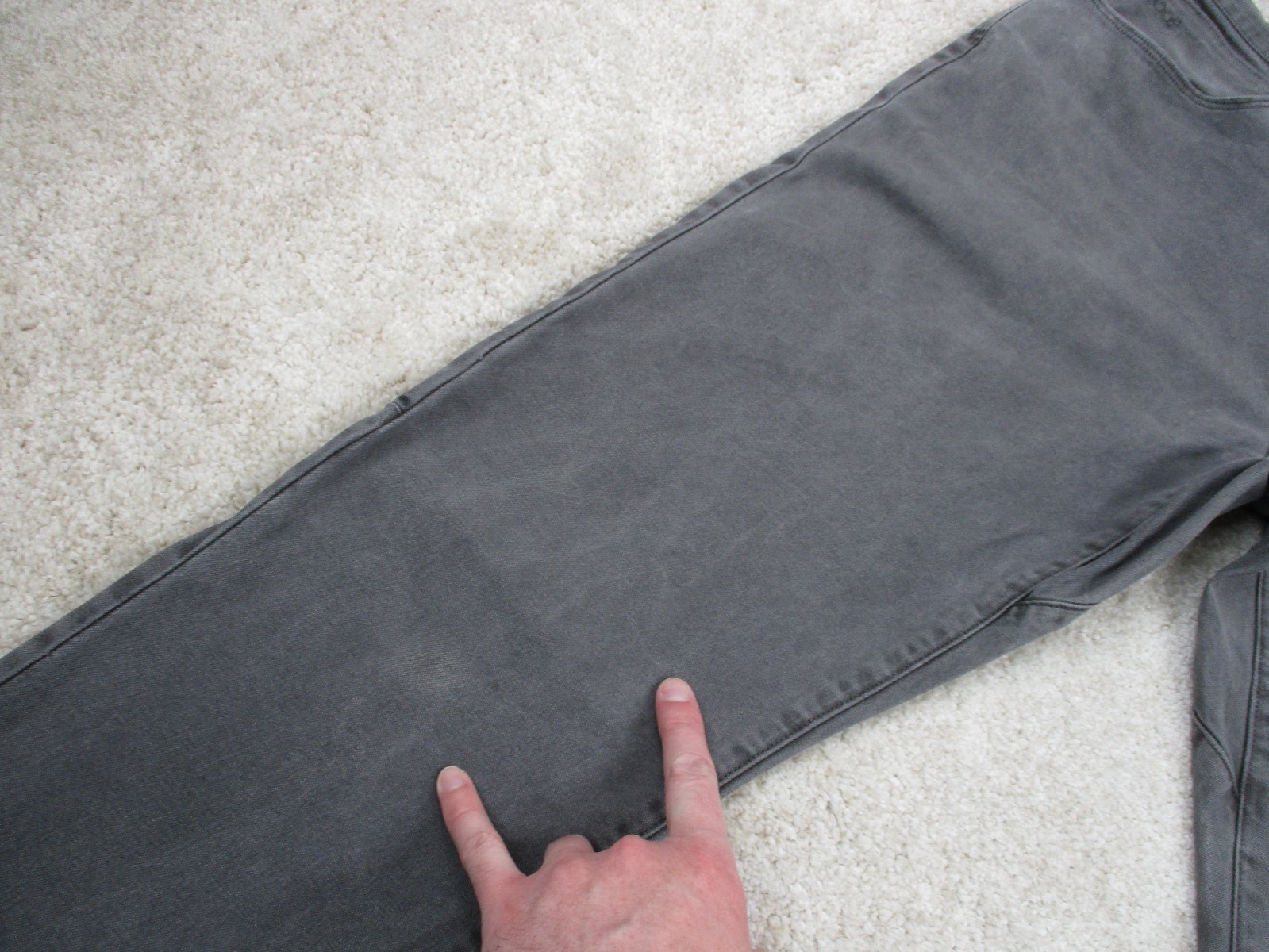 Proof Rover Slim Pants Mens 38 Gray Canvas Stretch Chino Casual Huckberry 38×34