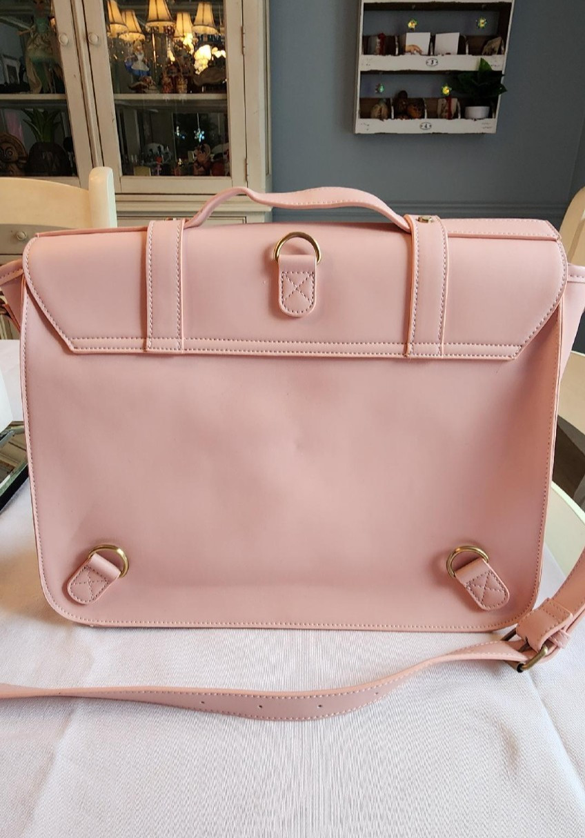Ecosusi Summer Garden Romance Bow Briefcase Pink Convertible Messenger Bag NWOT