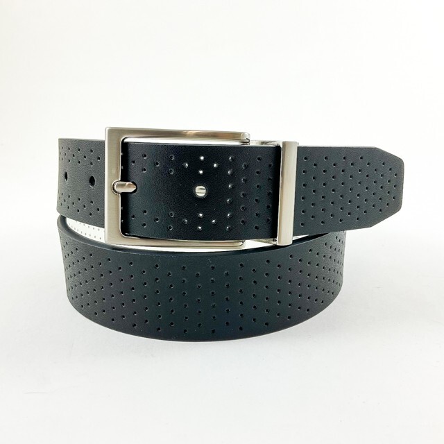 NIKE GOLF MEN’S PERFORATED REVERSIBLE BELT SIZE: 34 (FITS W32) WHITE/BLACK 17248
