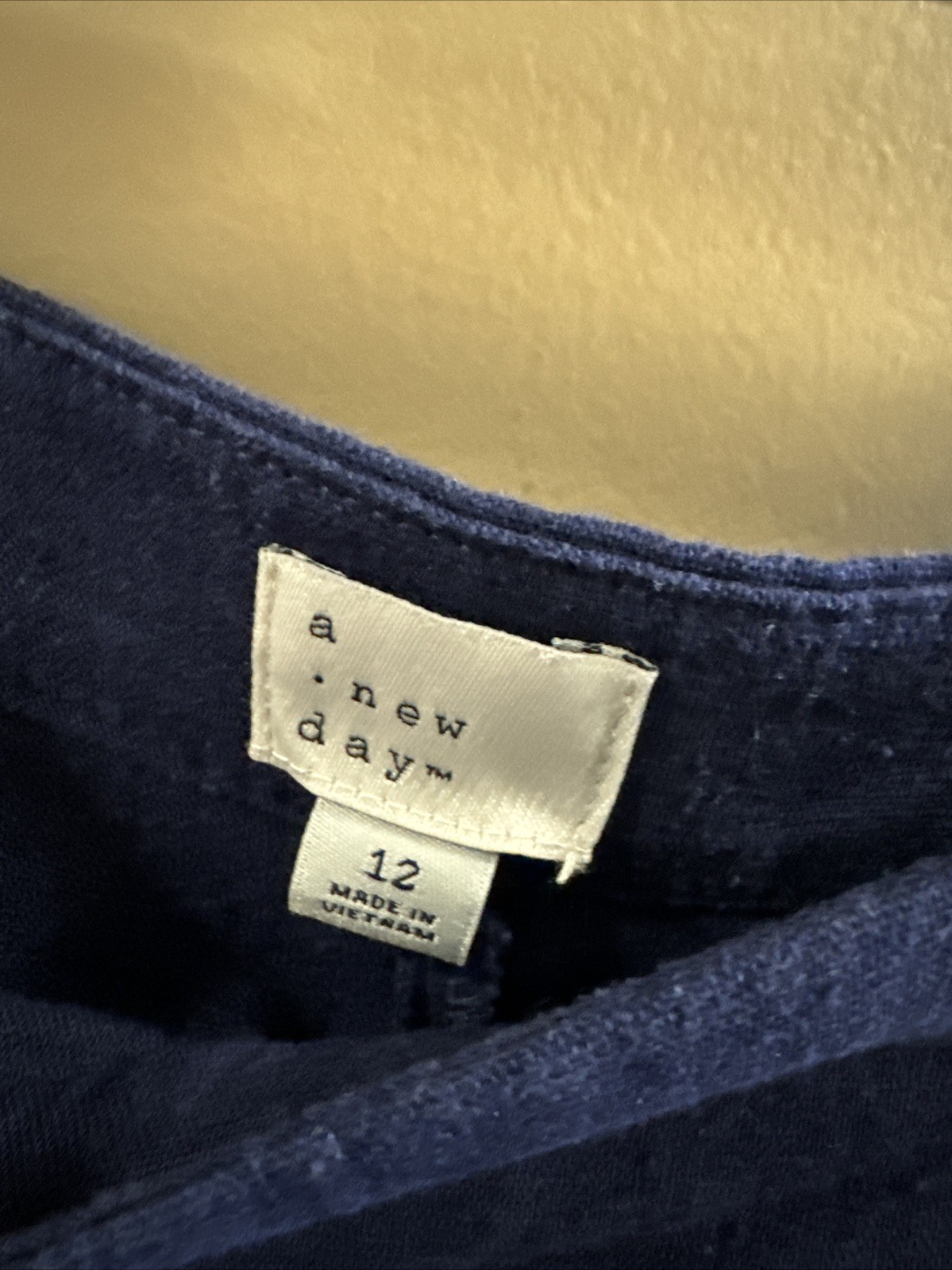 Womens 12 Blue Denim Skort, 55% Linen Blend, Side Zip, A New Day NWT