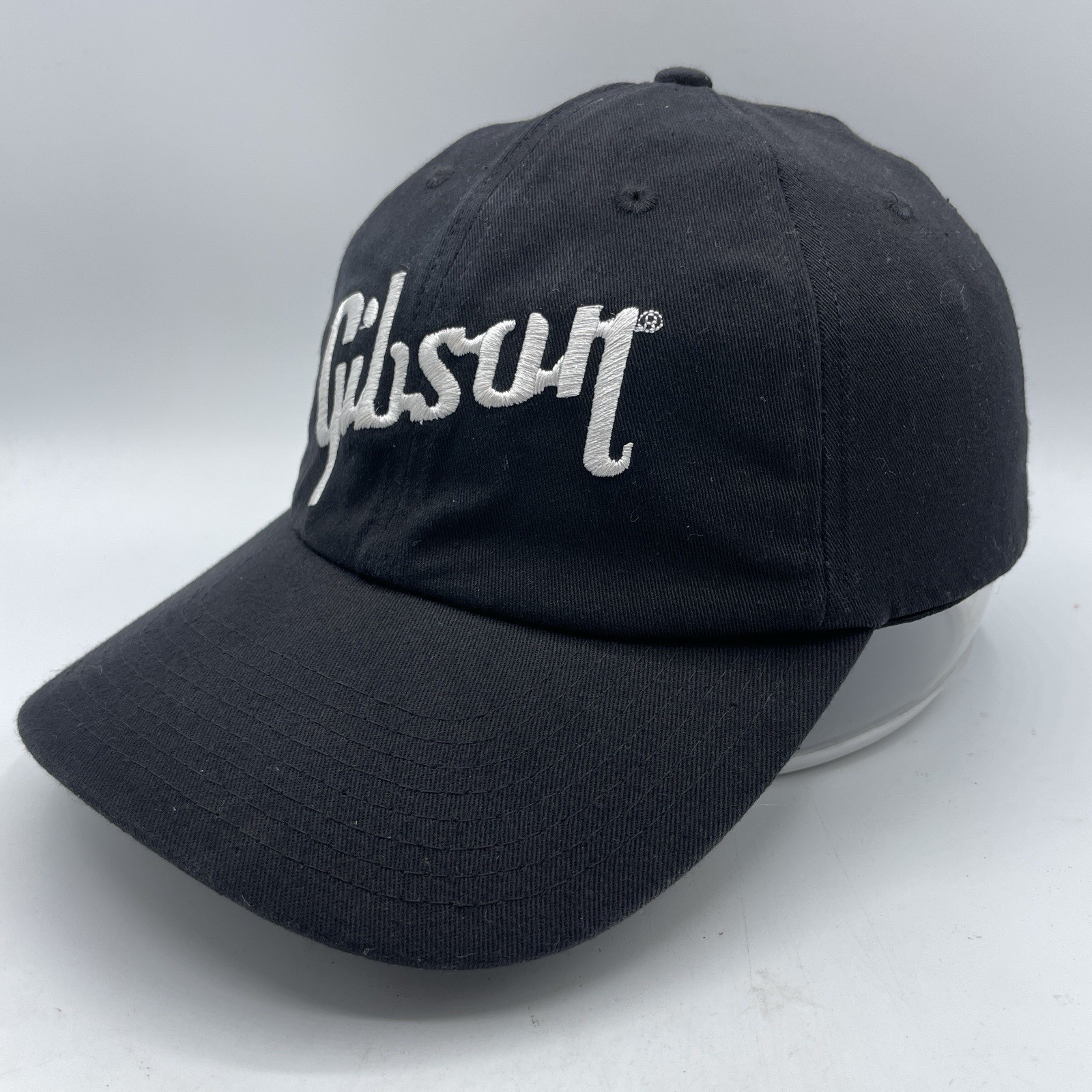 Gibson Guitars Hat Adult Flex Fitted One Size Black Baseball Cap Log Stretch