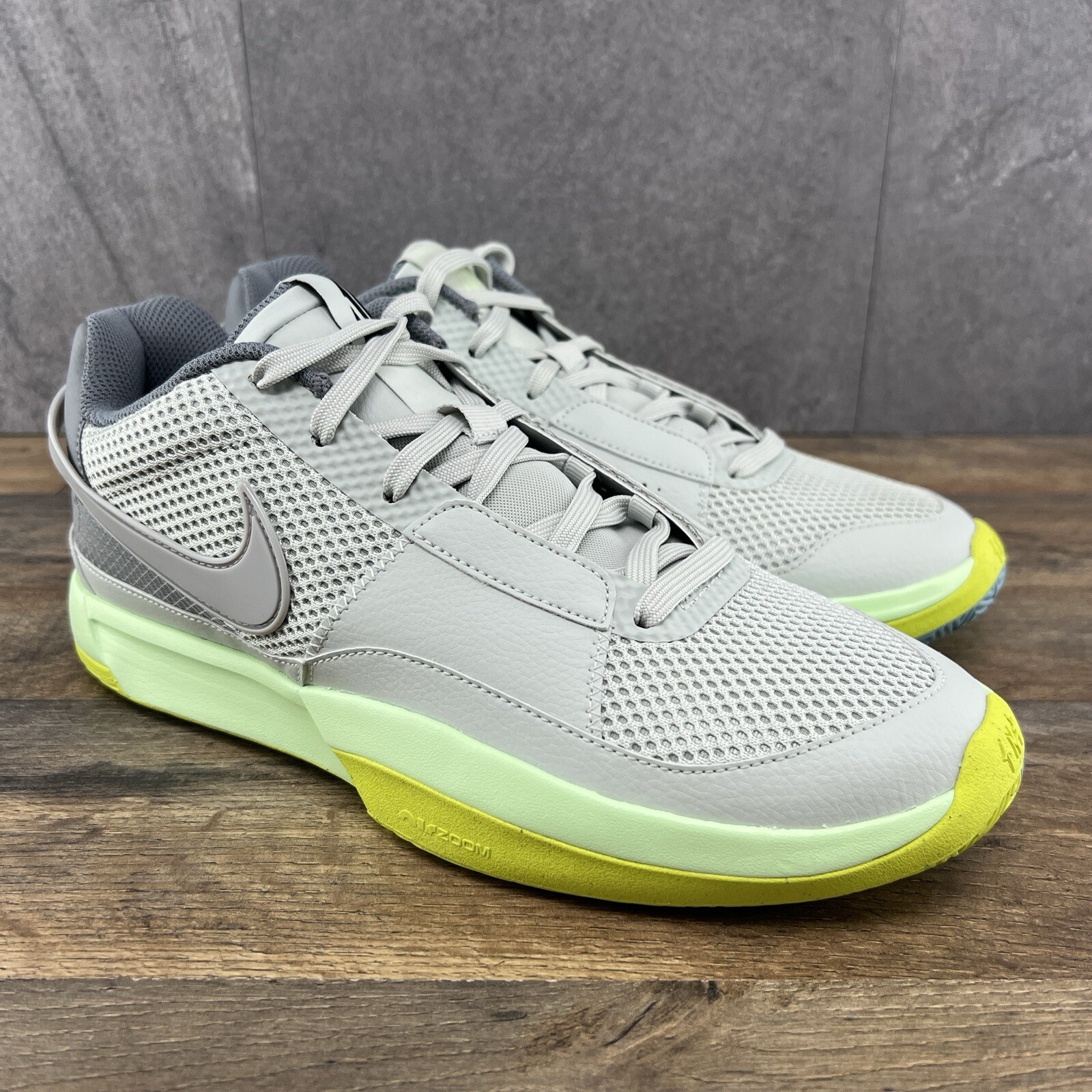 Nike Ja 1 Sz 10 Mens Light Silver Granite Cyber Gray Basketball Shoes New