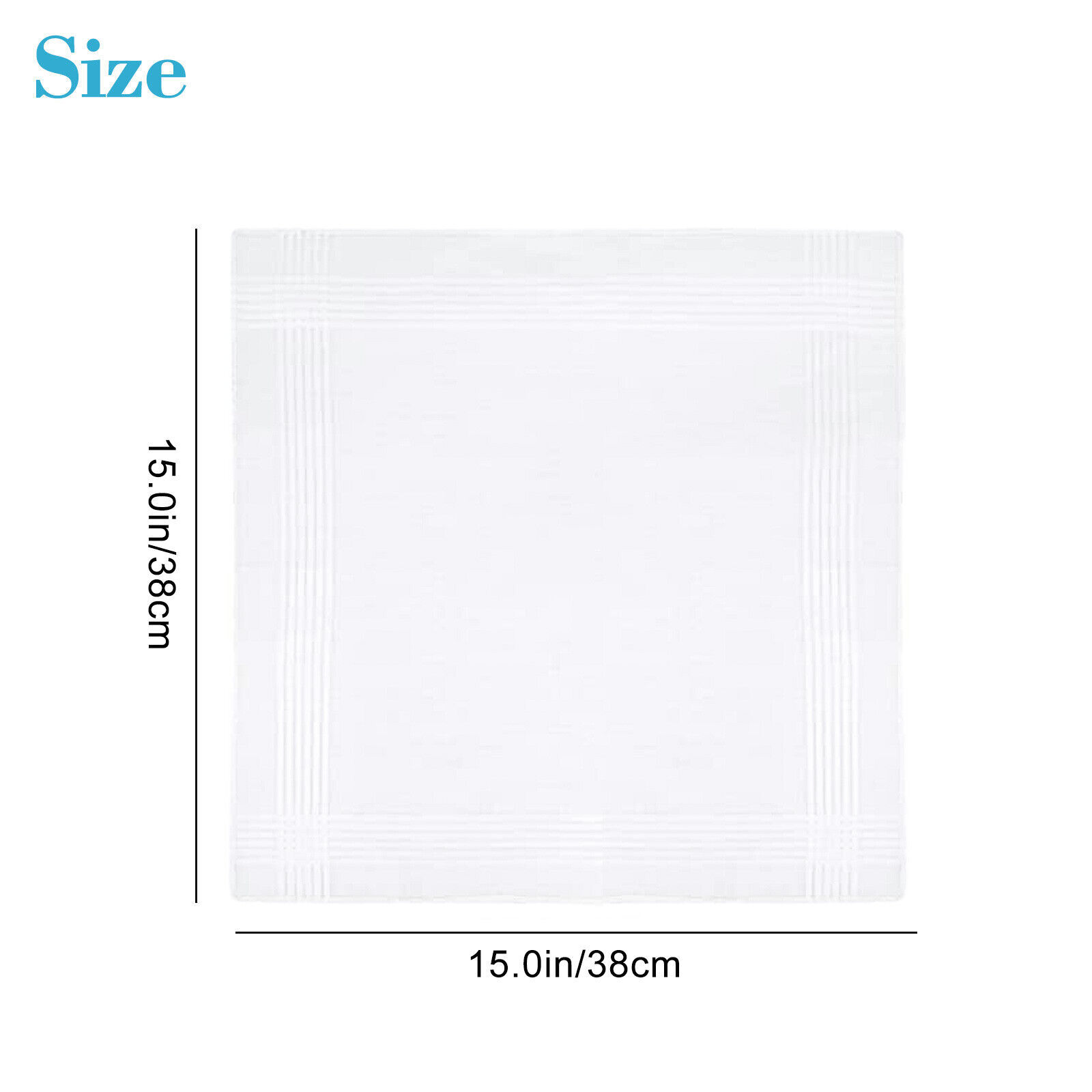 20pcs White Cotton Men Handkerchiefs Hanky Pocket Square Hankie Lot Set Vintage