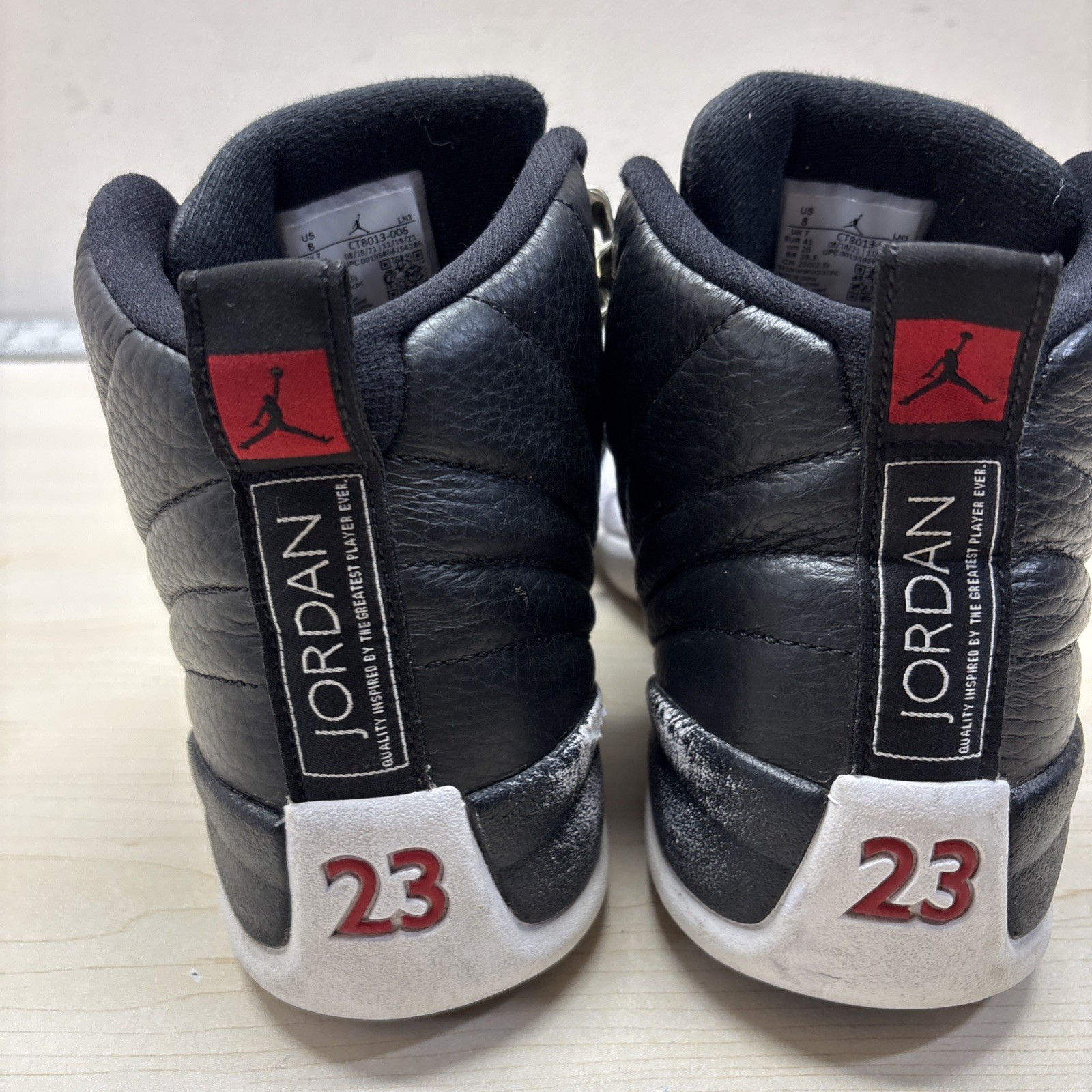 Size 8 – Jordan 12 Retro Playoff 2022 CT8013-006 Black White Sneakers READ