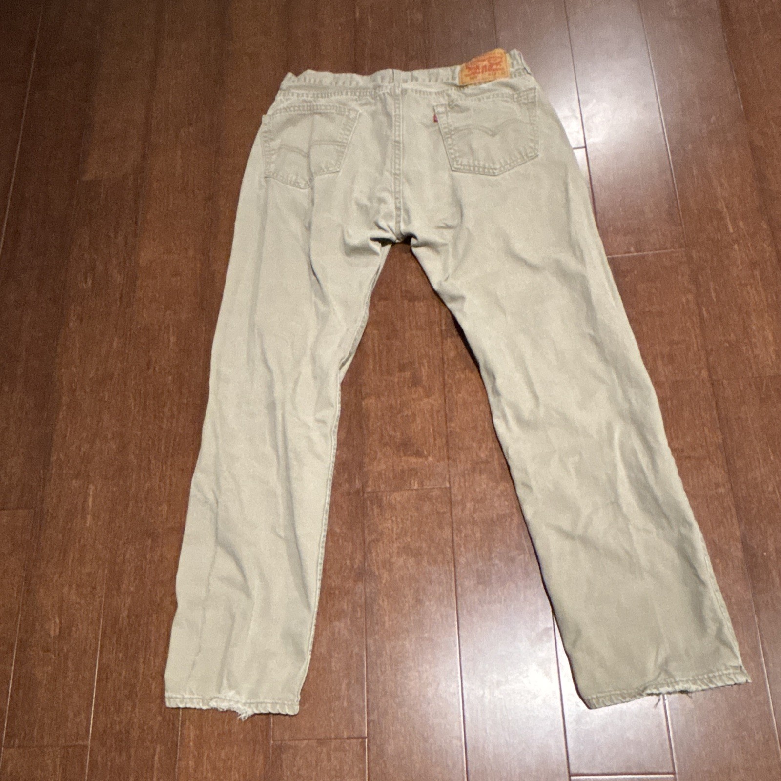Levi’s Men’s 505 Straight Beige Light Wash Cotton Denim Jeans 5-Pocket Zip