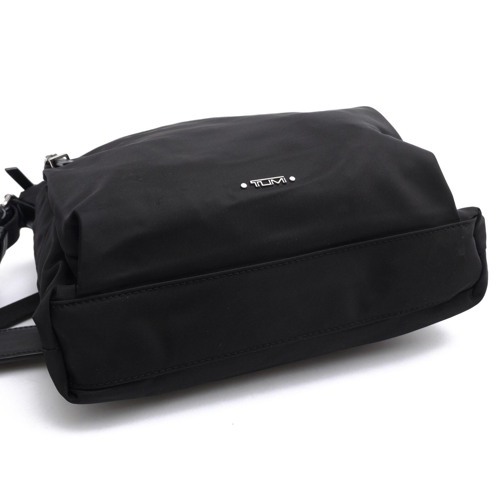 TUMI Voyageur Canton Crossbody Black Nylon Leather Shoulder Bag Authentic