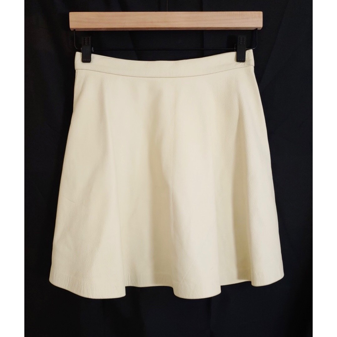 LaPointe Lambskin Mini Skirt in Eggshell-Powder Color – SS 2014 Collection