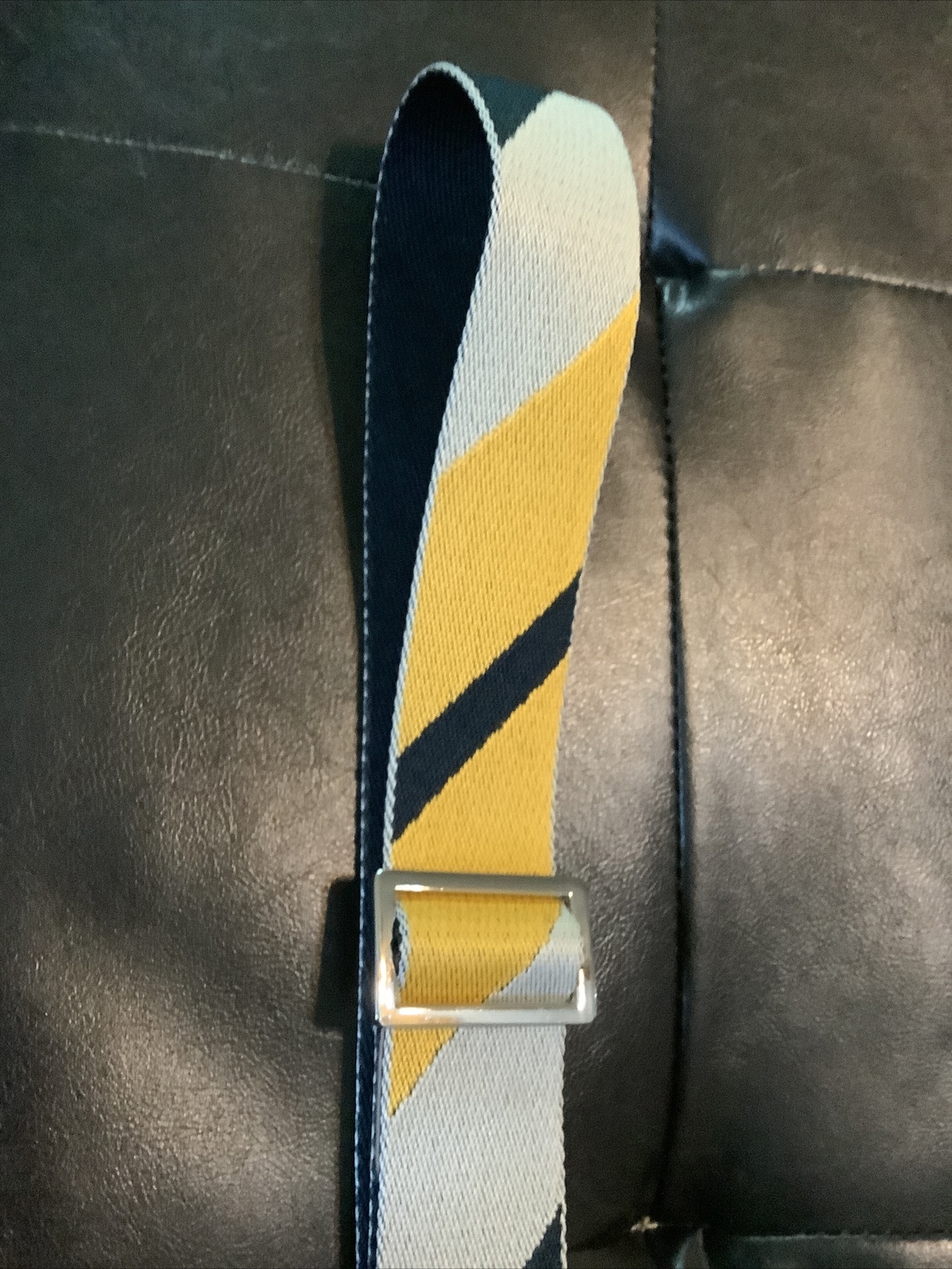 Multi Color Crossbody Strap Yellow-Gray-Black With Silver~ Up to 60”