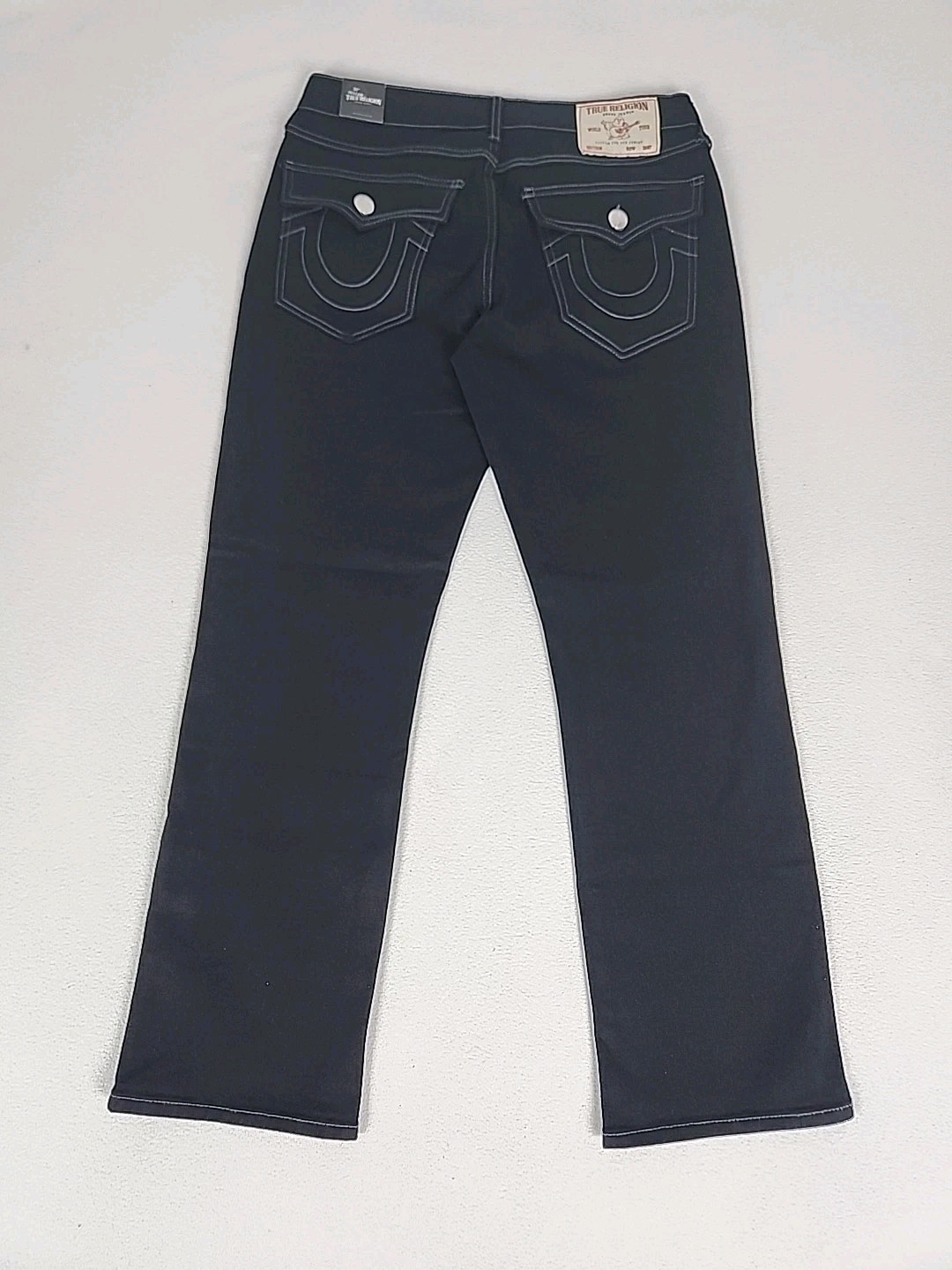 True Religion Ricky Relaxed Straight Denim Jeans 32X30 Men’s Black Flap Stretch