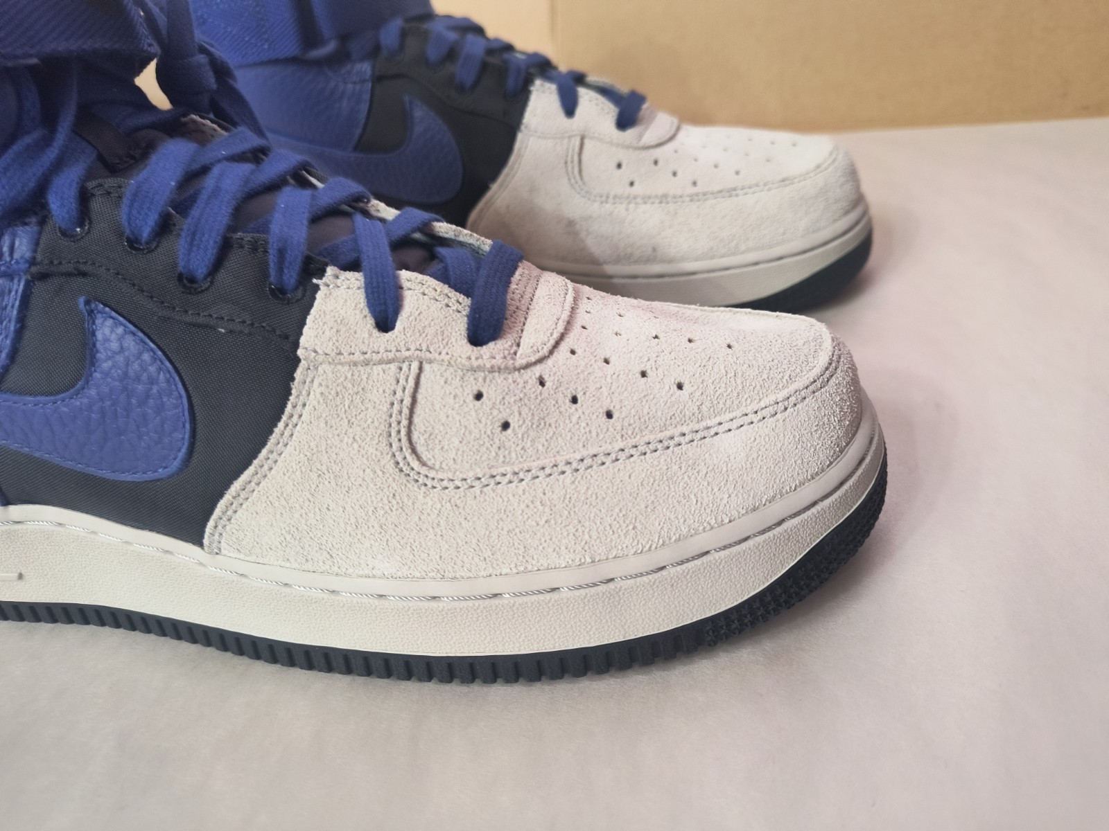 NEW Nike Air Force 1 High 07 Lv8 Platinum Deep Royal Blue 806403 009 NIB Sz 10.5