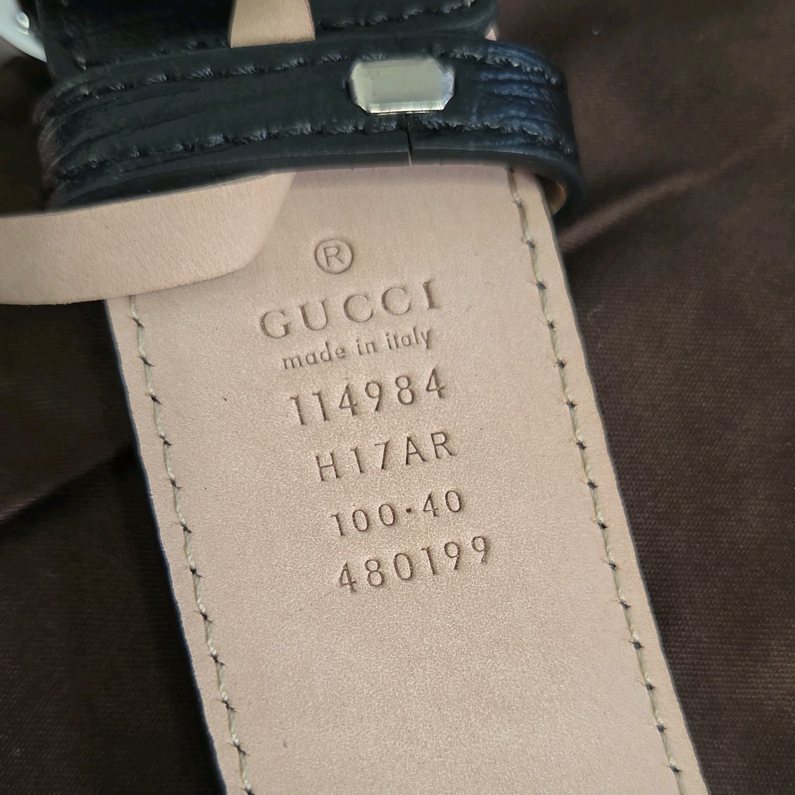 Authentic Gucci Black Green And Red Striped Belt, Men Size 34-36 IT 100CM
