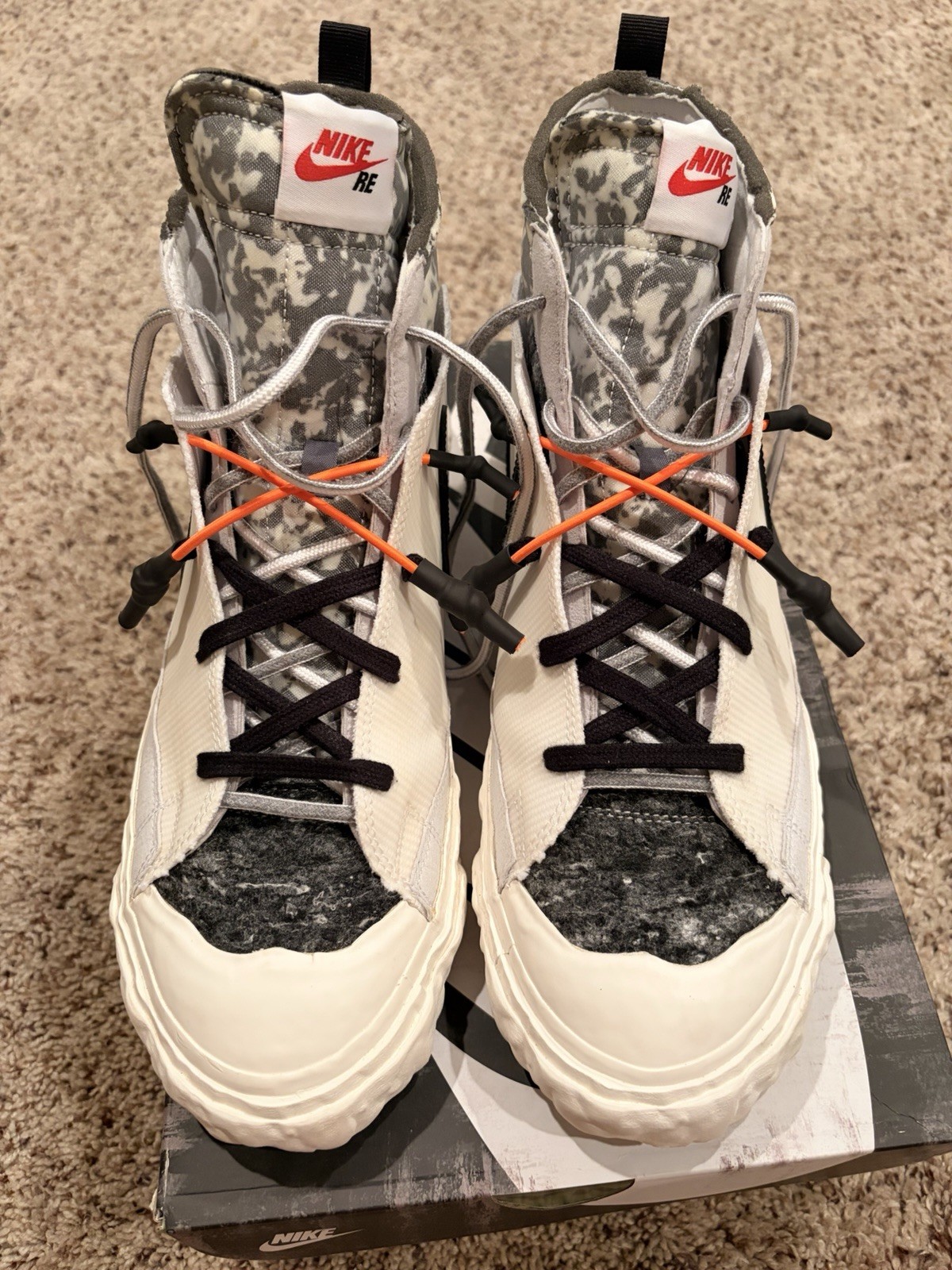 Nike READYMADE x Blazer Mid Men’s Mid Top Lace-Up Sneakers White Camo CZ3589-100