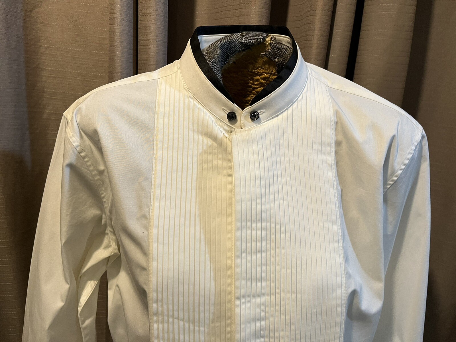 Sz EU 48 / US 38-40 DSQUARED2 Band Coller Pleated Tuxedo Shirt