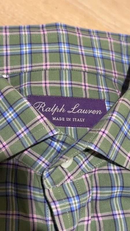Ralph Lauren Purple Label Plaid Button Down – Made in Italy – NWOT