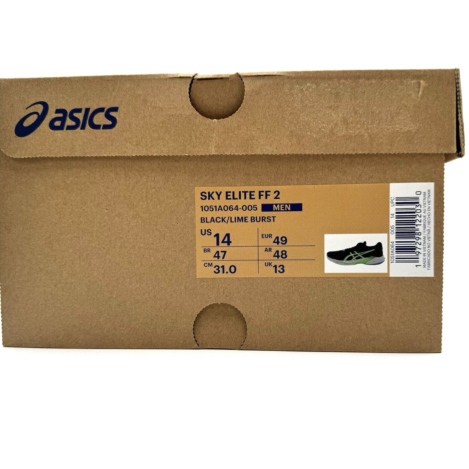 ASICS Sky Elite FF 2 Volleyball Shoes Men’s Size 14 Black / Lime Burst 1051A064