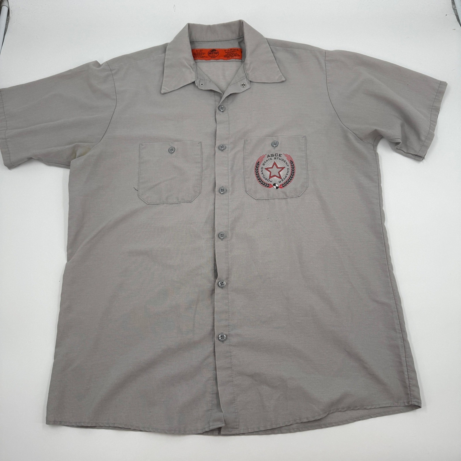 Red Kap Mens Grey Portland State University ASCE Work Shirt Large SP24SV4