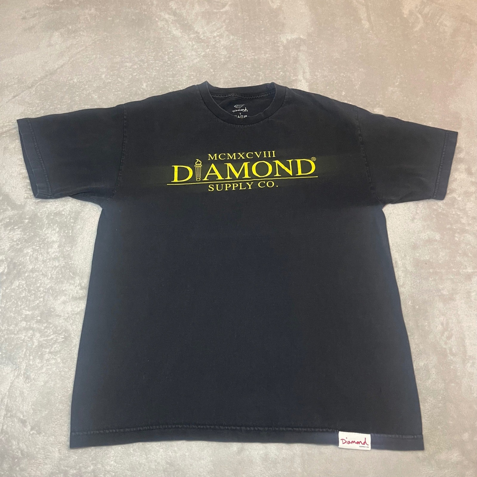 Diamond Supply Co T-Shirt Large Men Black MCMXCVIII Graphic Skate Streetwear Gym
