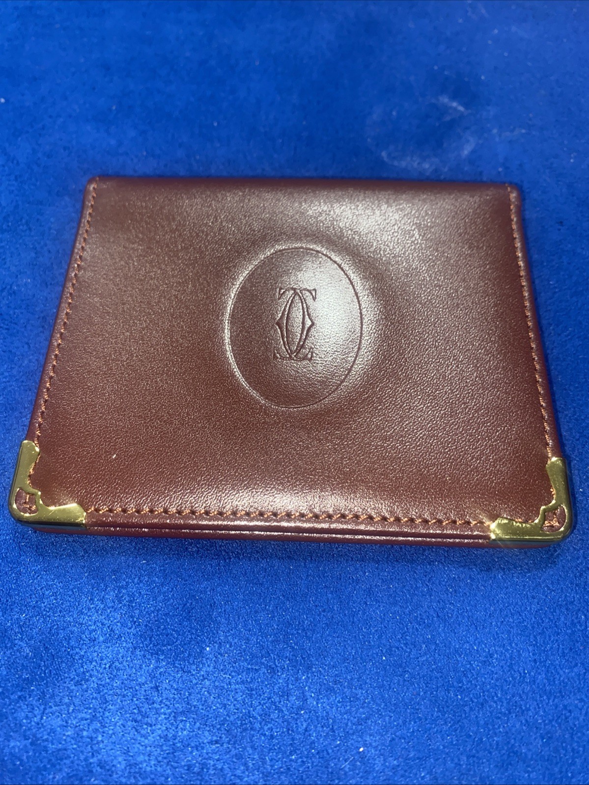 Cartier Authentic Bifold Mirror & Wallet Must de Cartier Bordeaux .