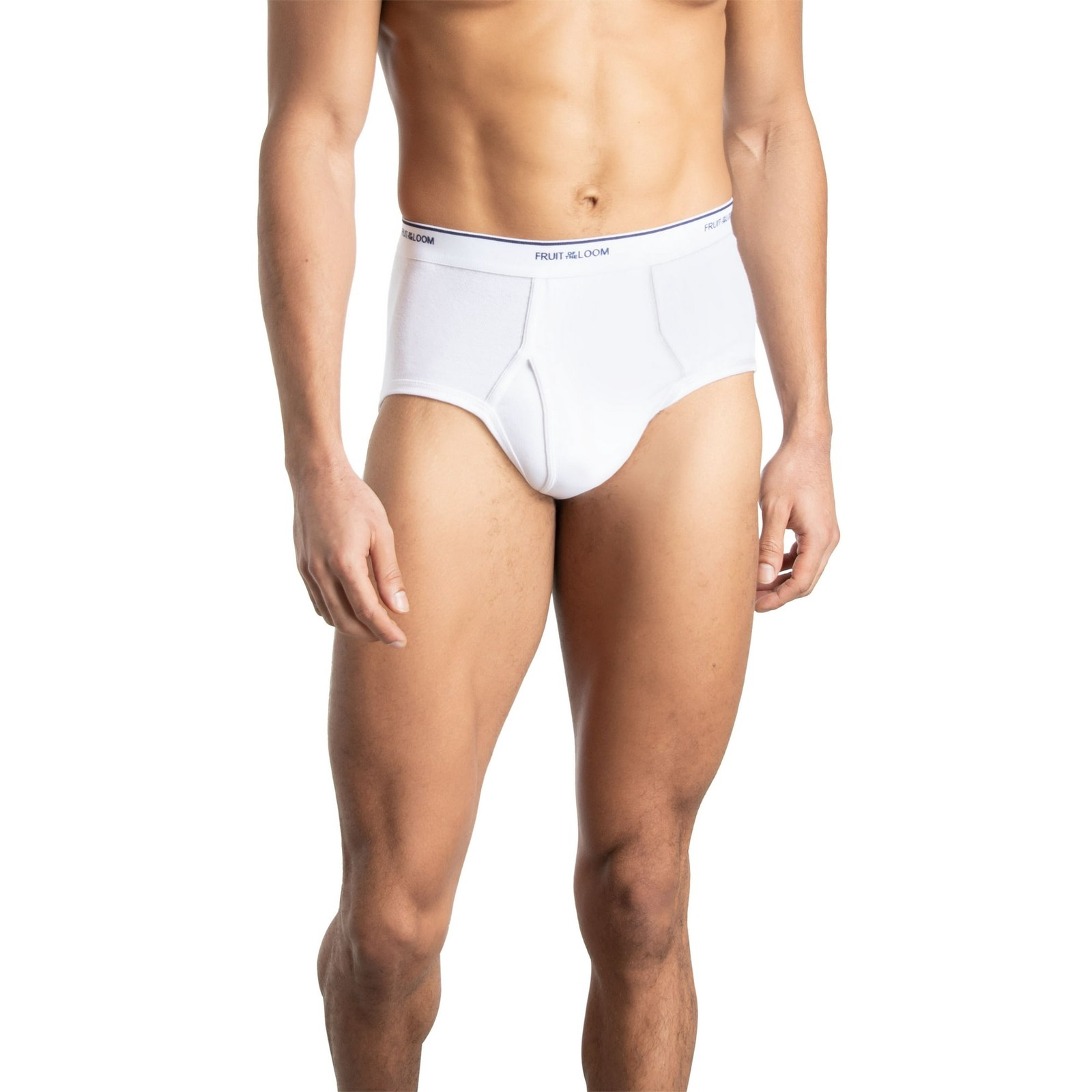 Fruit of the Loom Men’s Full Cut White Cotton Briefs Moisture-Wicking 6-Pack