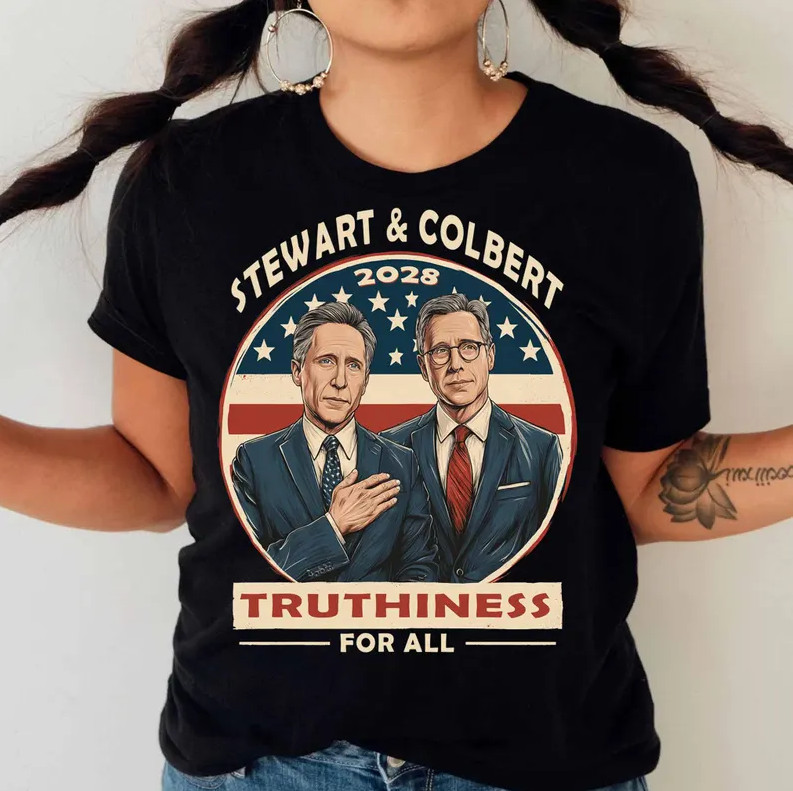 Jon Stewart & Stephen Colbert 2028 T-Shirt: Funny Political Satire Tee