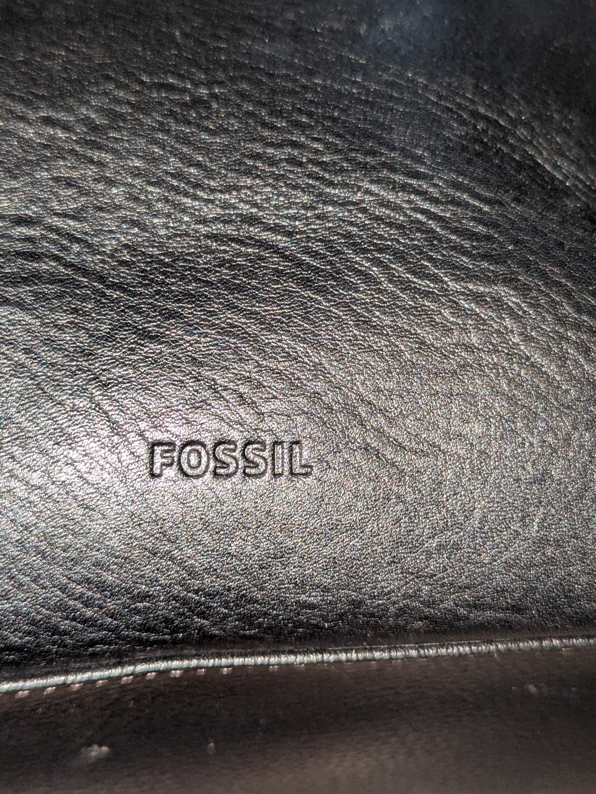 Fossil Felicity Black Leather Tote SHB1981001 Shoulder Bag Purse Brass Accents