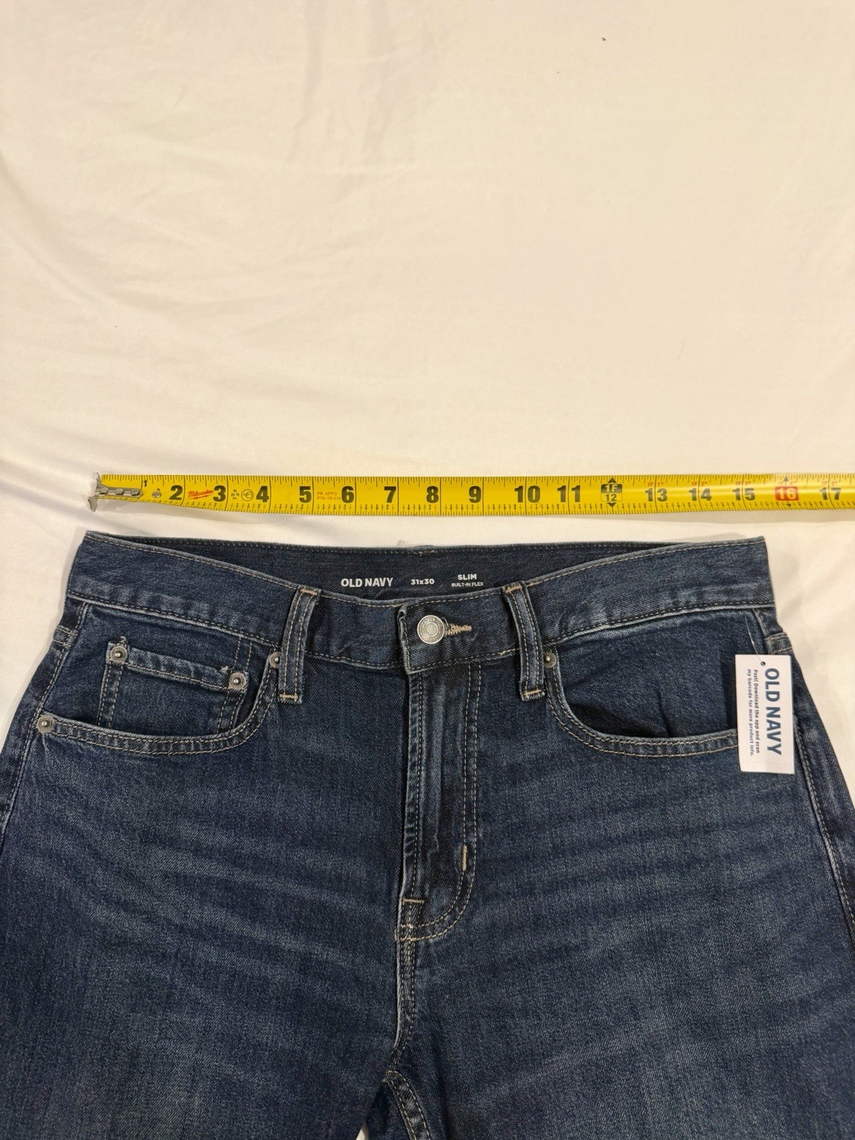 NWT Old Navy Slim Built In Flex Stretch Blue Denim Jeans Mens Size 31×30