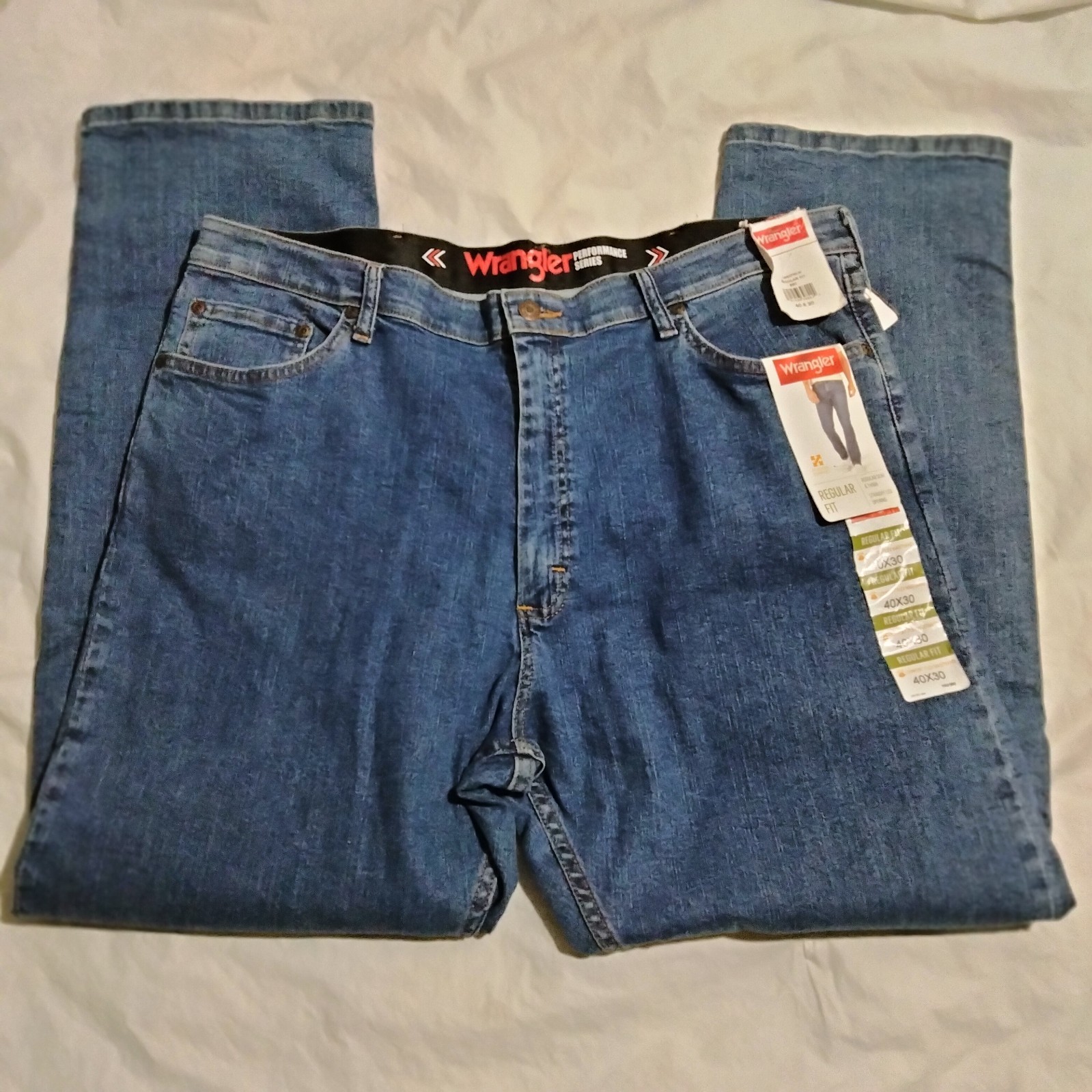 Wrangler Regular Comfort Flex Waistband Jeans Performance Series Men 40×30 32×30