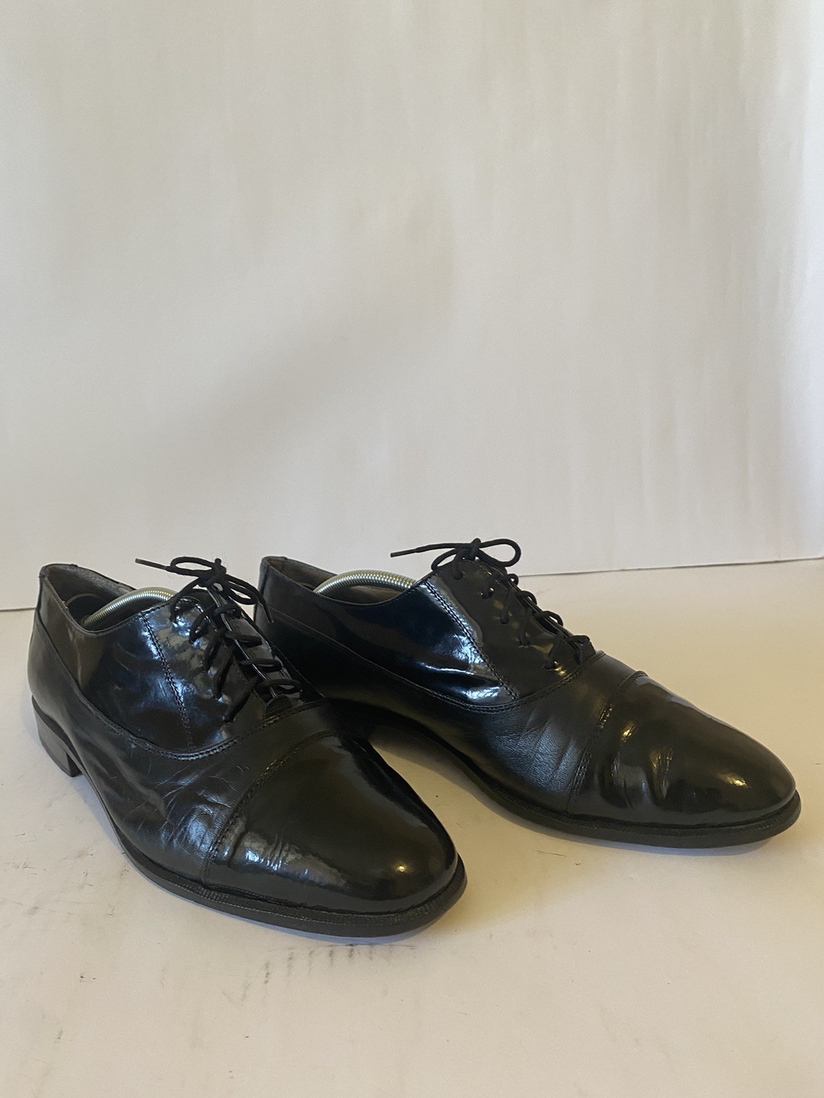 Mario Doria Black Patent Leather Cap Toe Oxford Tuxedo Dress Shoes Size 9.5 US