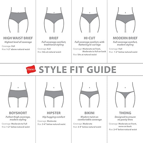 Hanes 10-Pack Brief Underwear Women Hipster Microfiber Cool Comfort Panties Sz 6