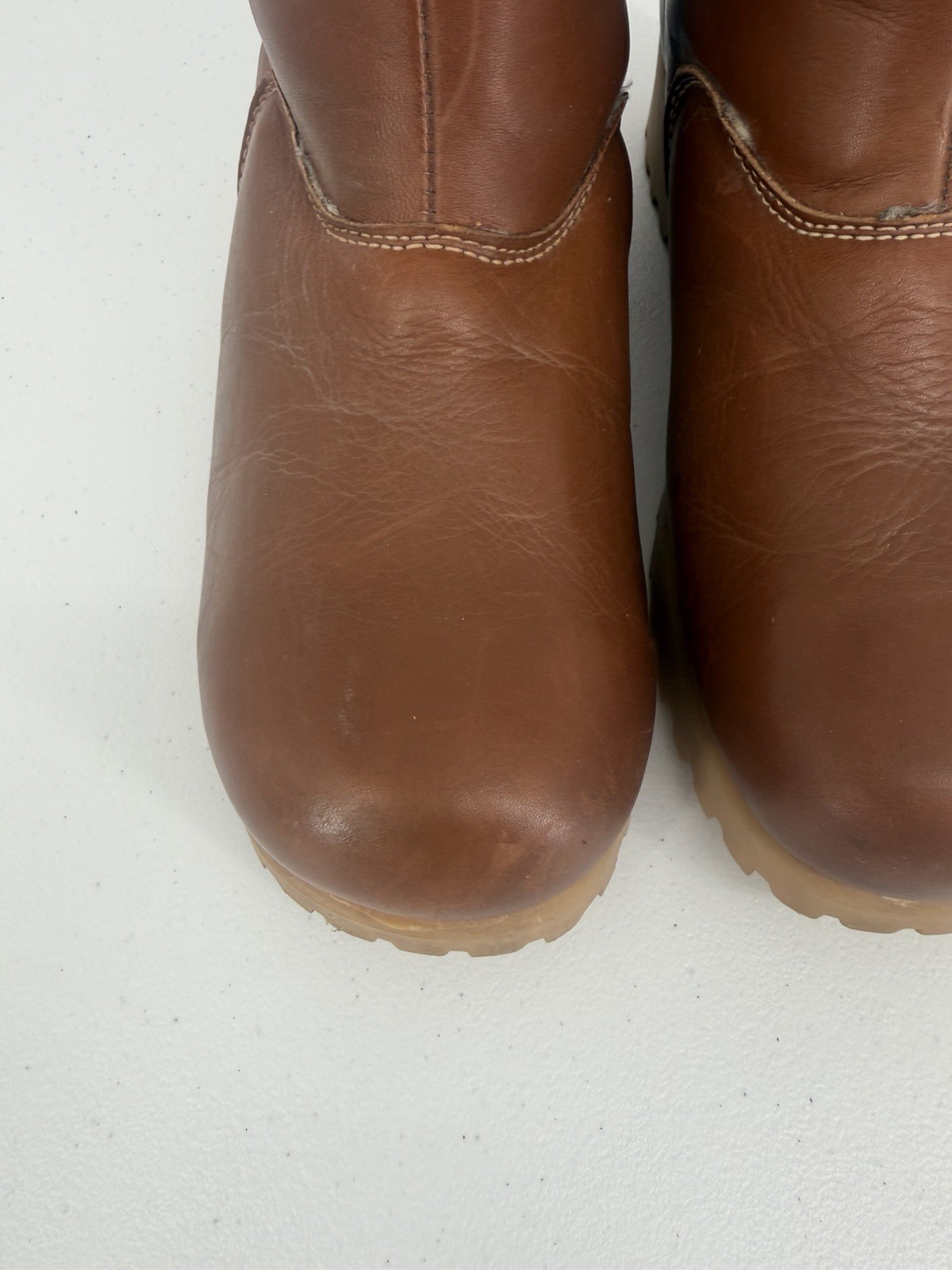 Vintage Dexter Brown Sharpa Shearling Leather Buckle Boots Women’s 10 M Boho